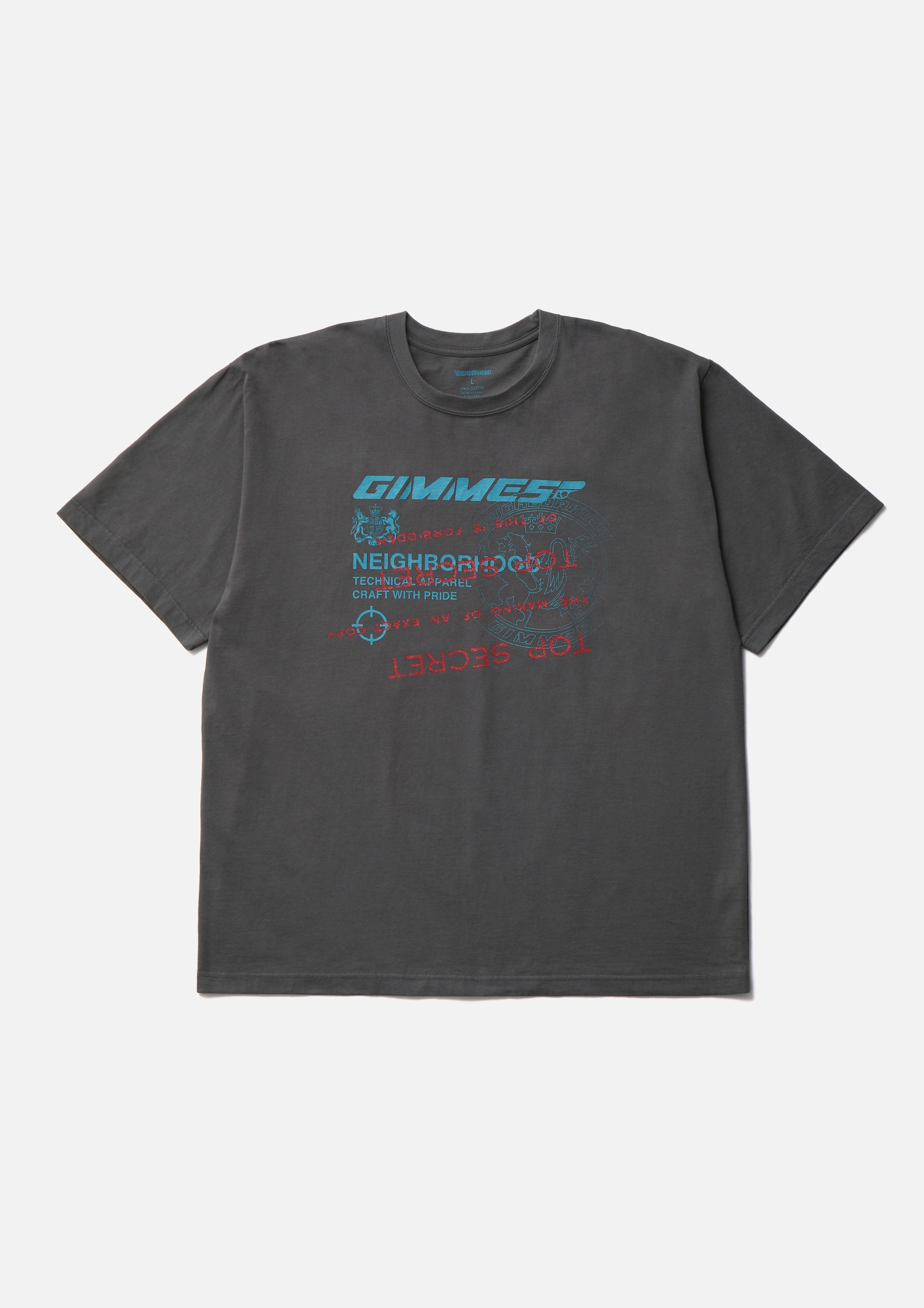 Neighborhood NH X Gimme Five Tee SS-4 T-Shirt Charcoal Print