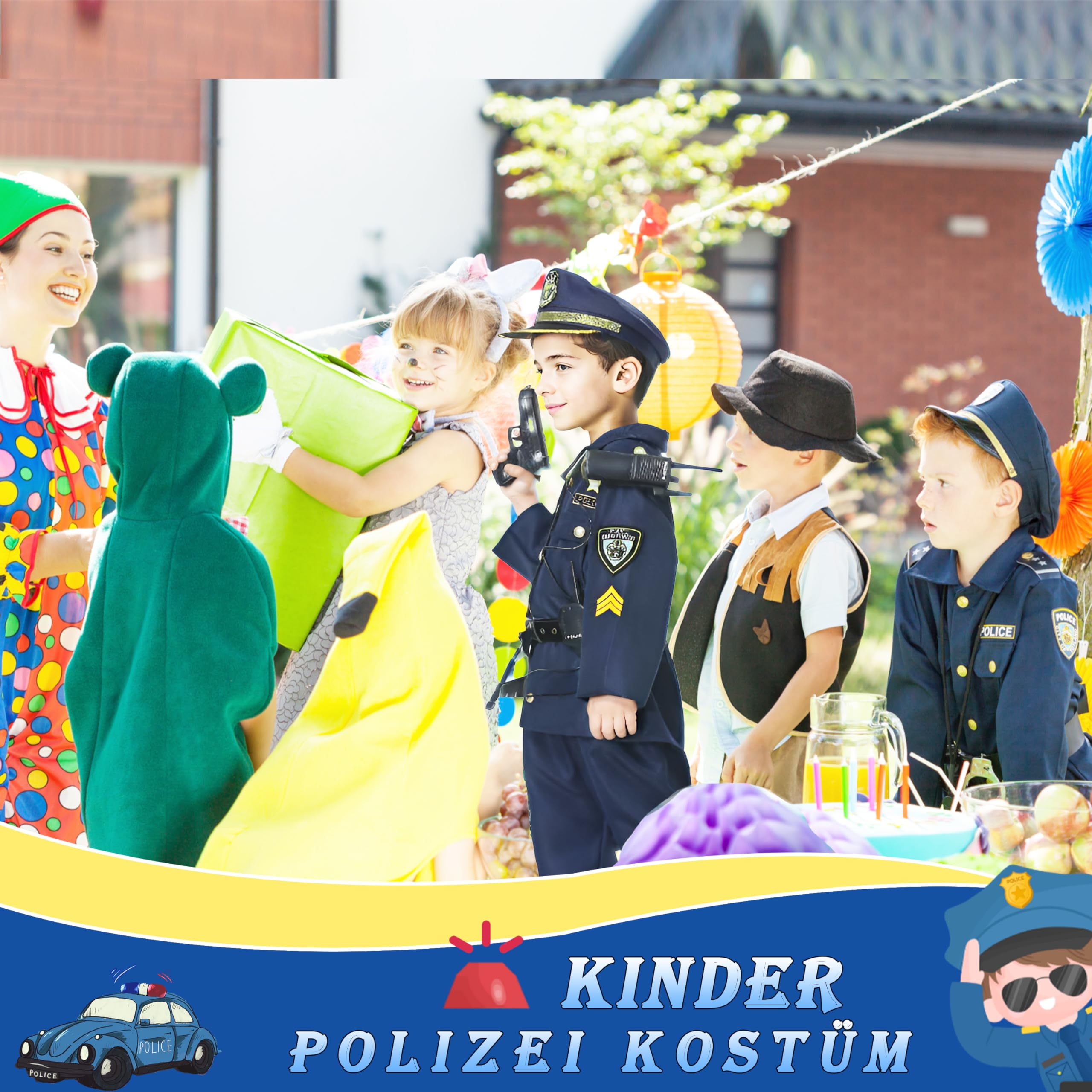 Fairycos Polizei Kostüm Kinder Jungen Mädchen