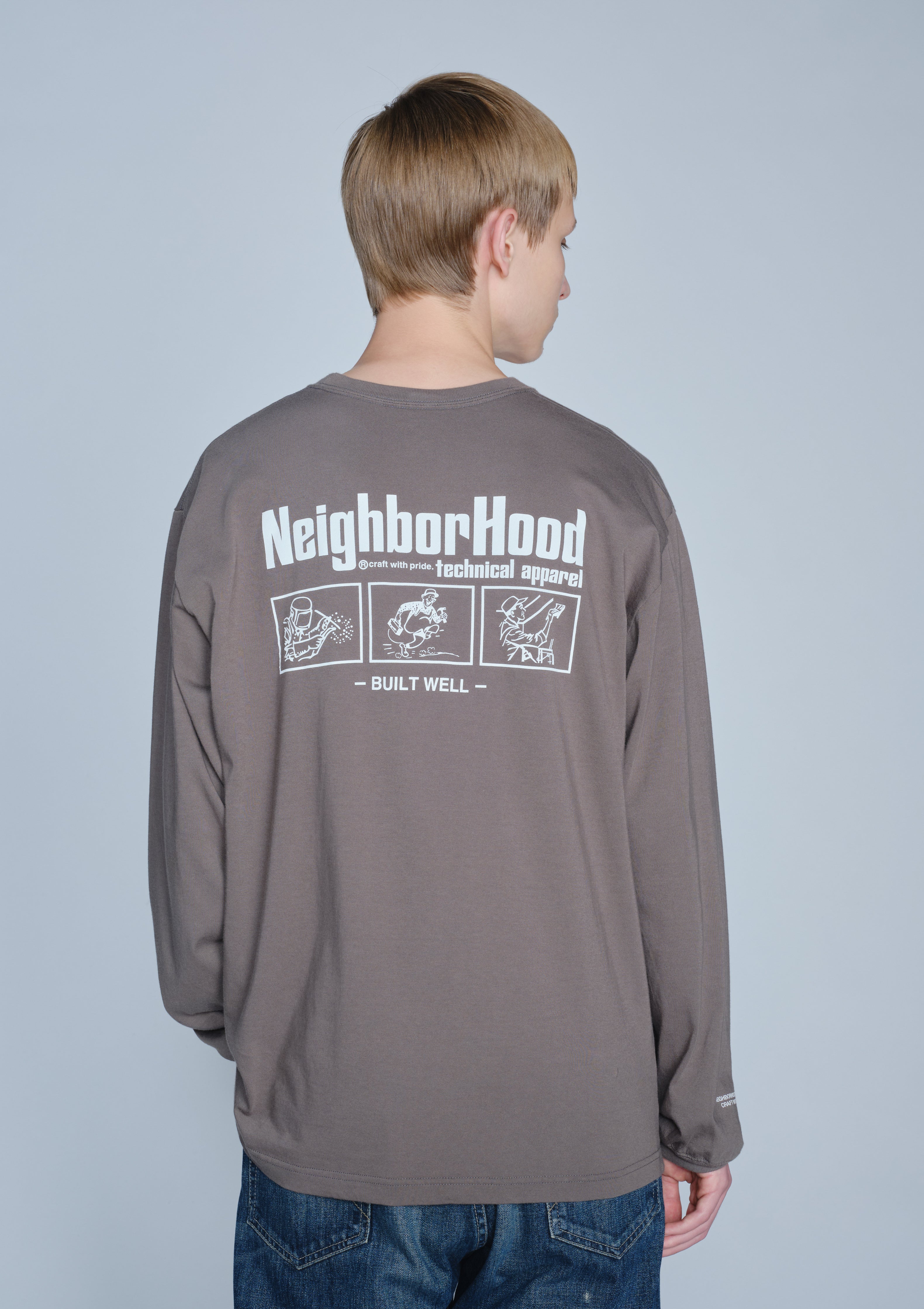 Neighborhood NH Tee LS-14 Langarmshirt Charcoal Baumwolle