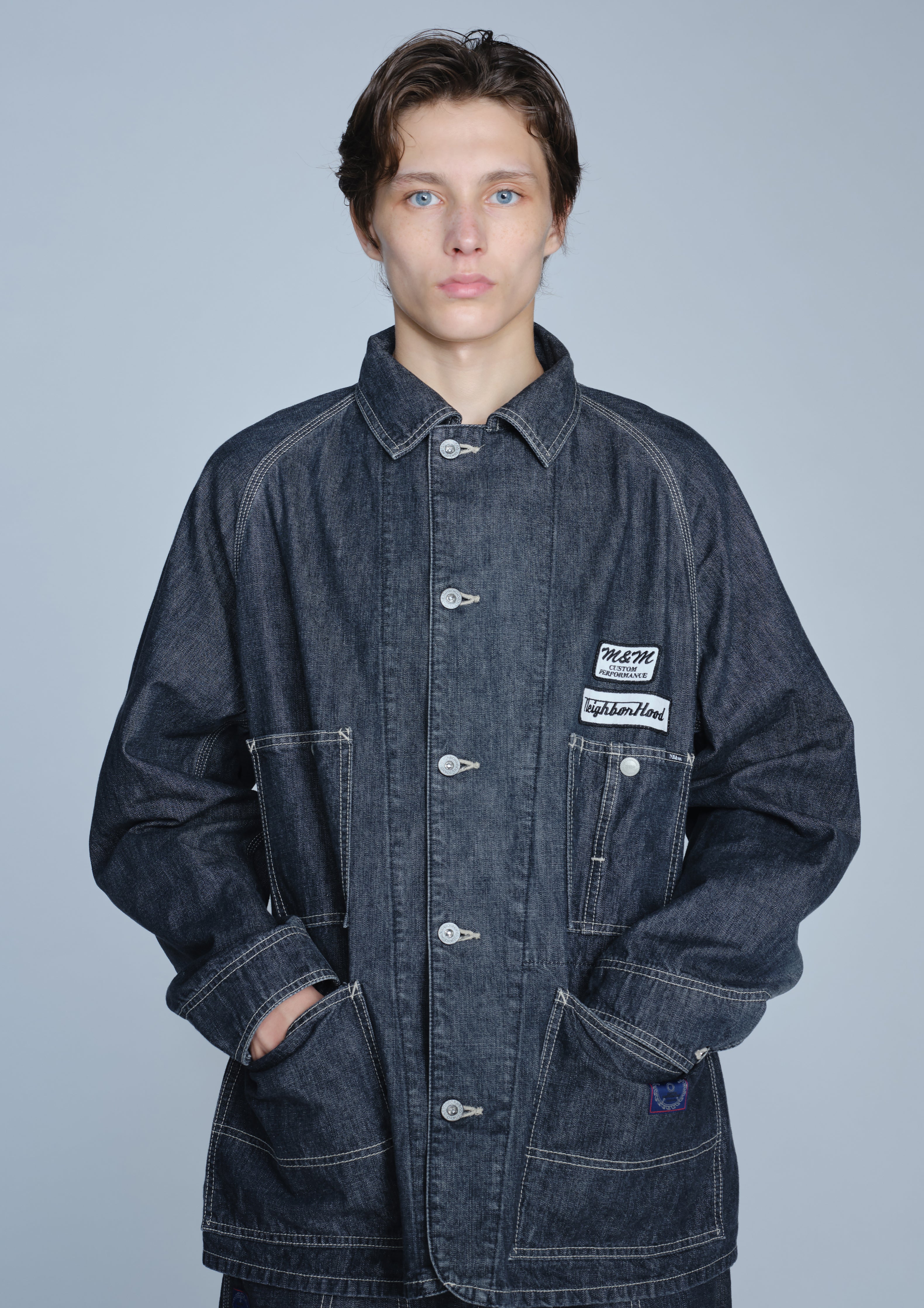 Neighborhood NH x M&M Coverall Jacke Jeans Indigo 11oz
