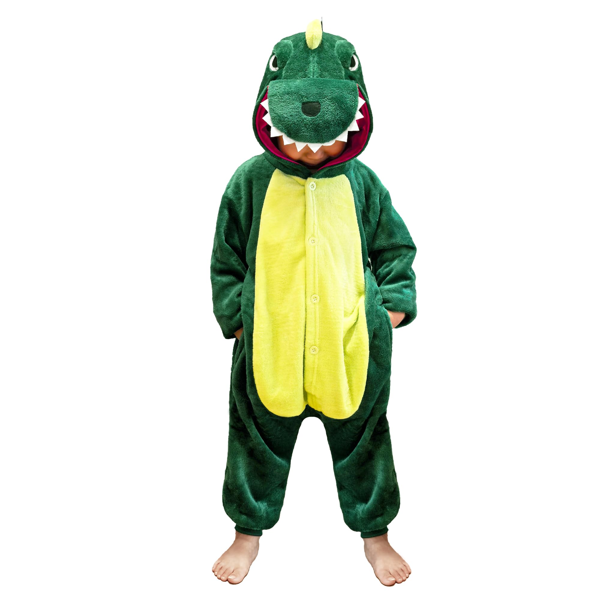 Fairycos Dino Jumpsuit Kinderkostüm 116-122 Dinosaurier