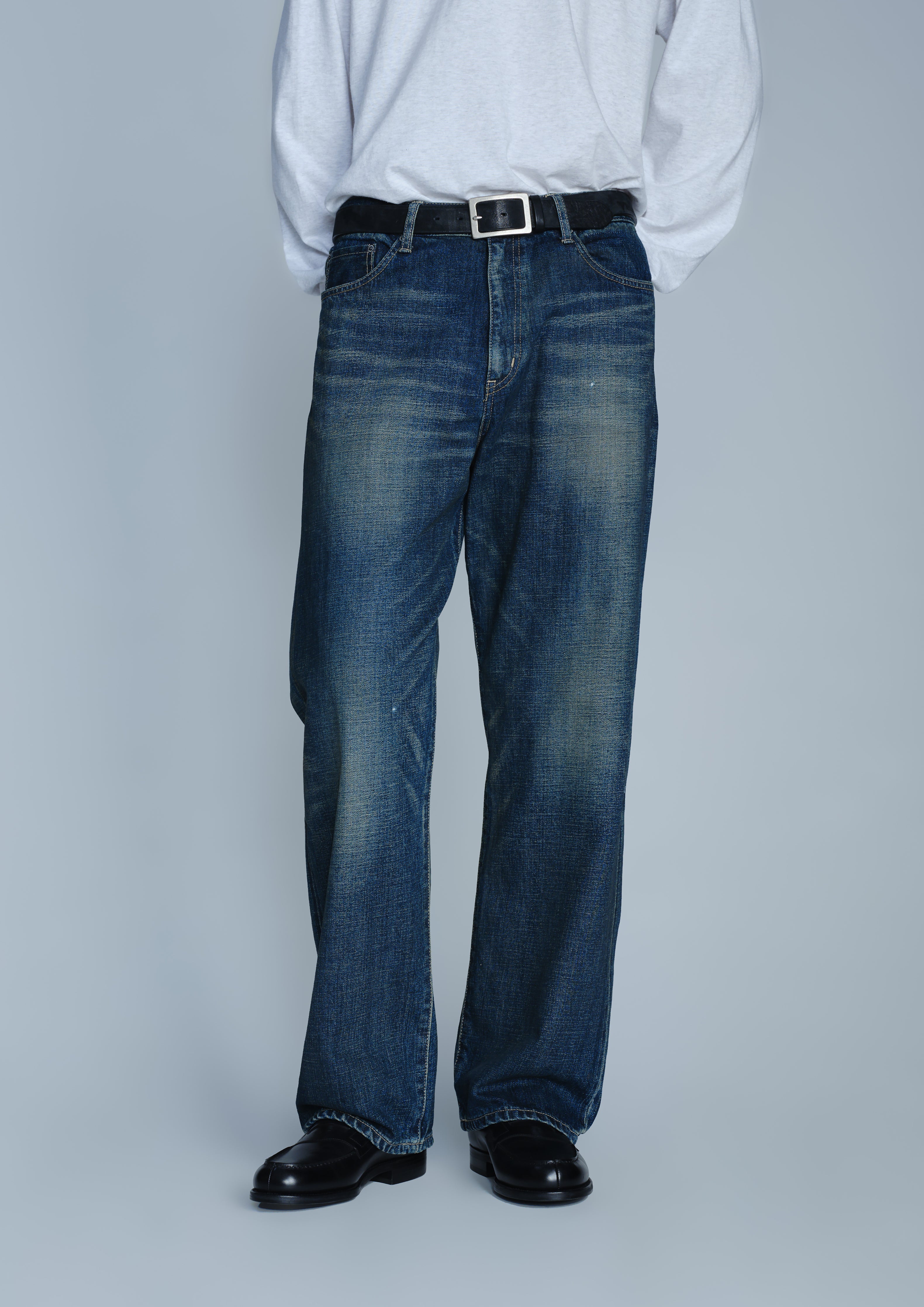 Neighborhood Washed Denim Full Cut Pants Jeans Indigo