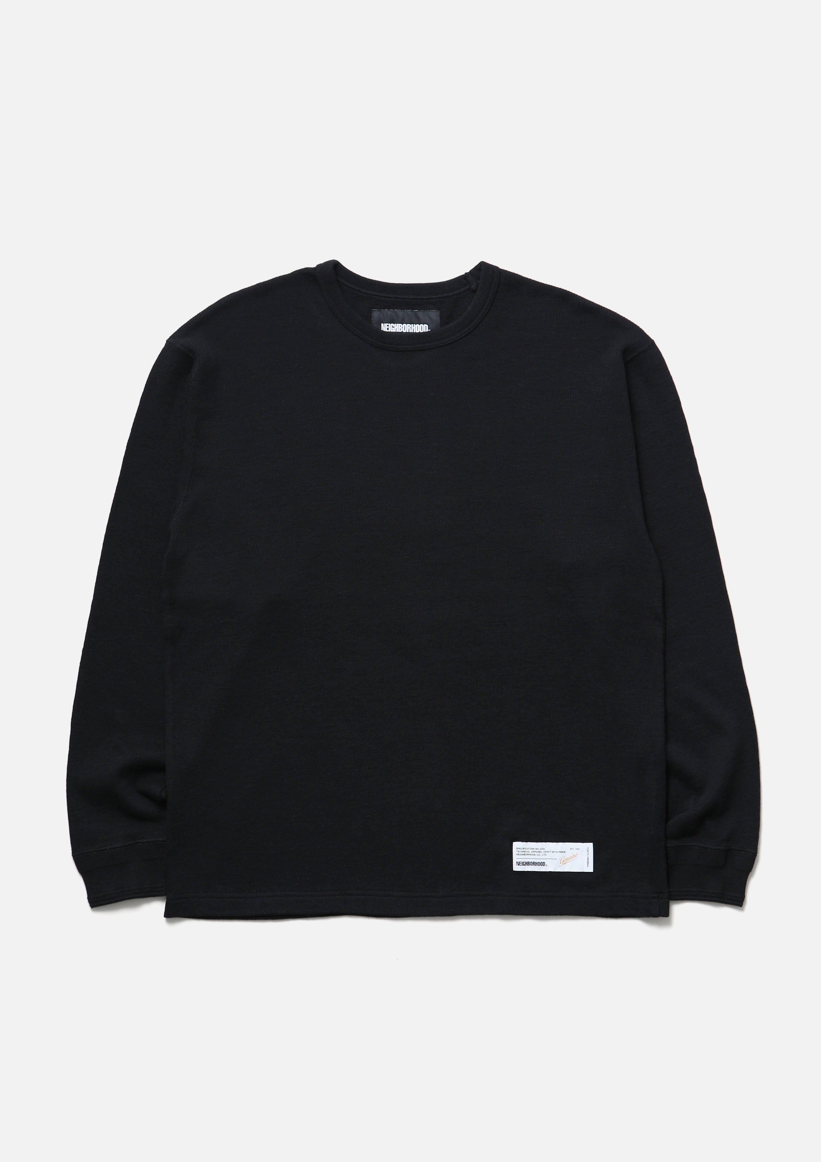 Neighborhood Honeycomb Crewneck LS Longsleeve Schwarz Waffle