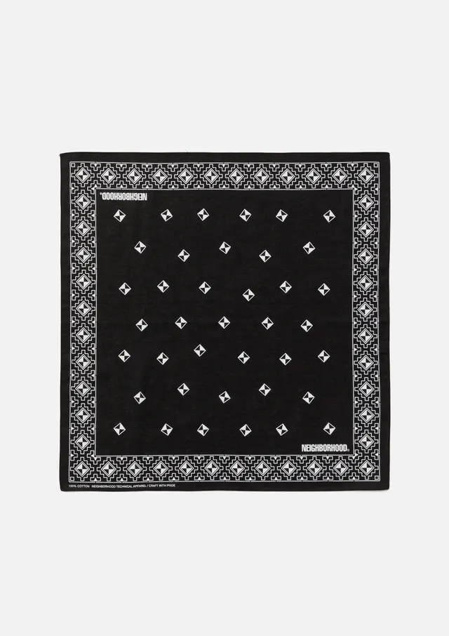 Neighborhood Geometric Pattern Bandana Baumwolle Schwarz