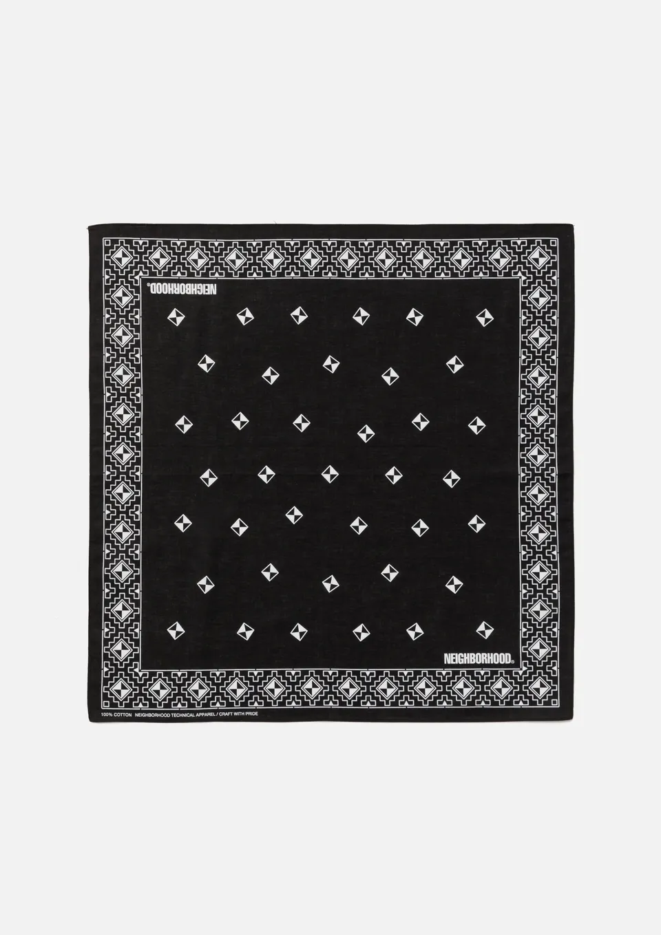 Neighborhood Geometric Pattern Bandana Baumwolle Schwarz