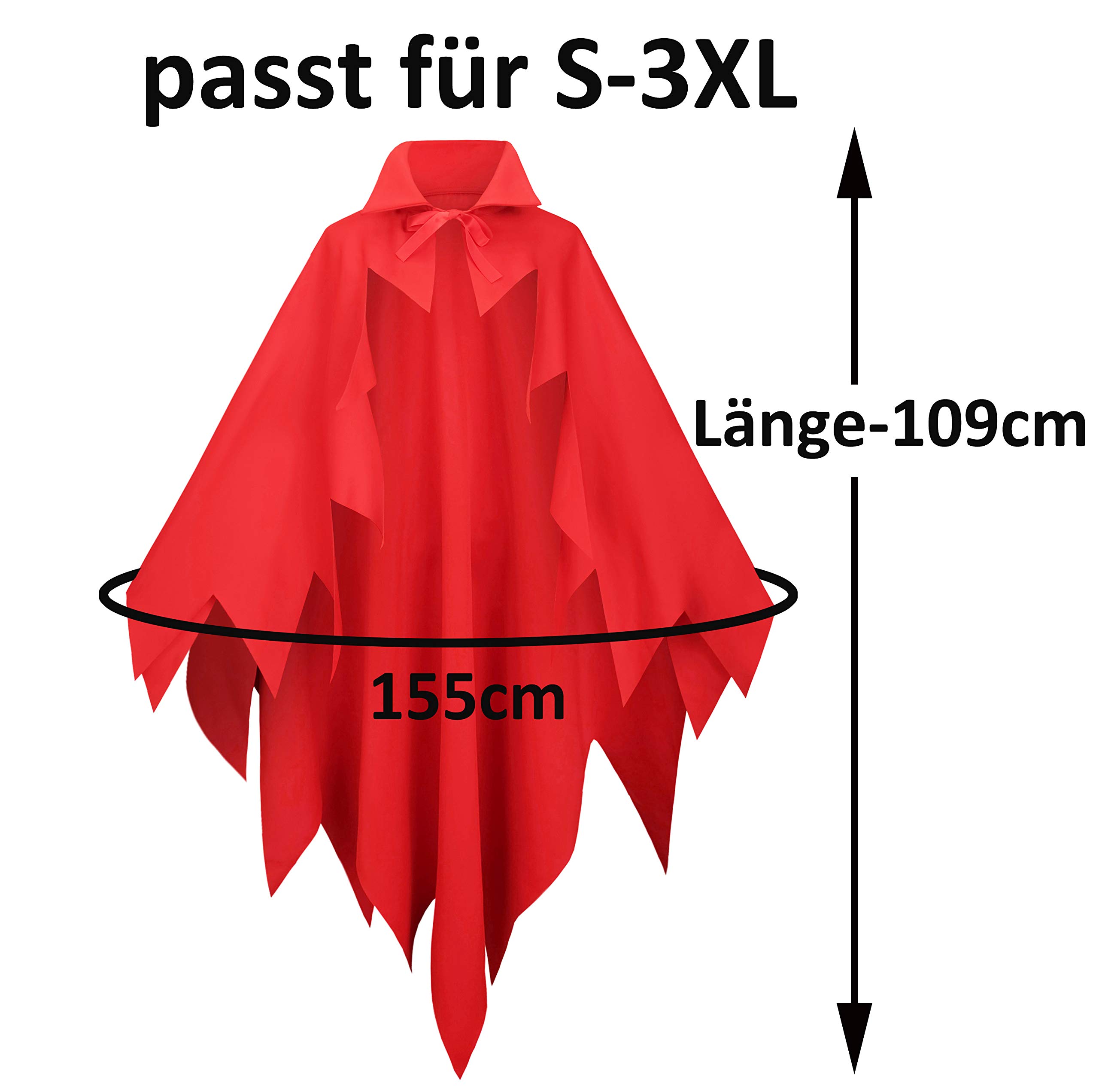 Fairycos Teufel Kostüm Damen mit Umhang und Haarreif