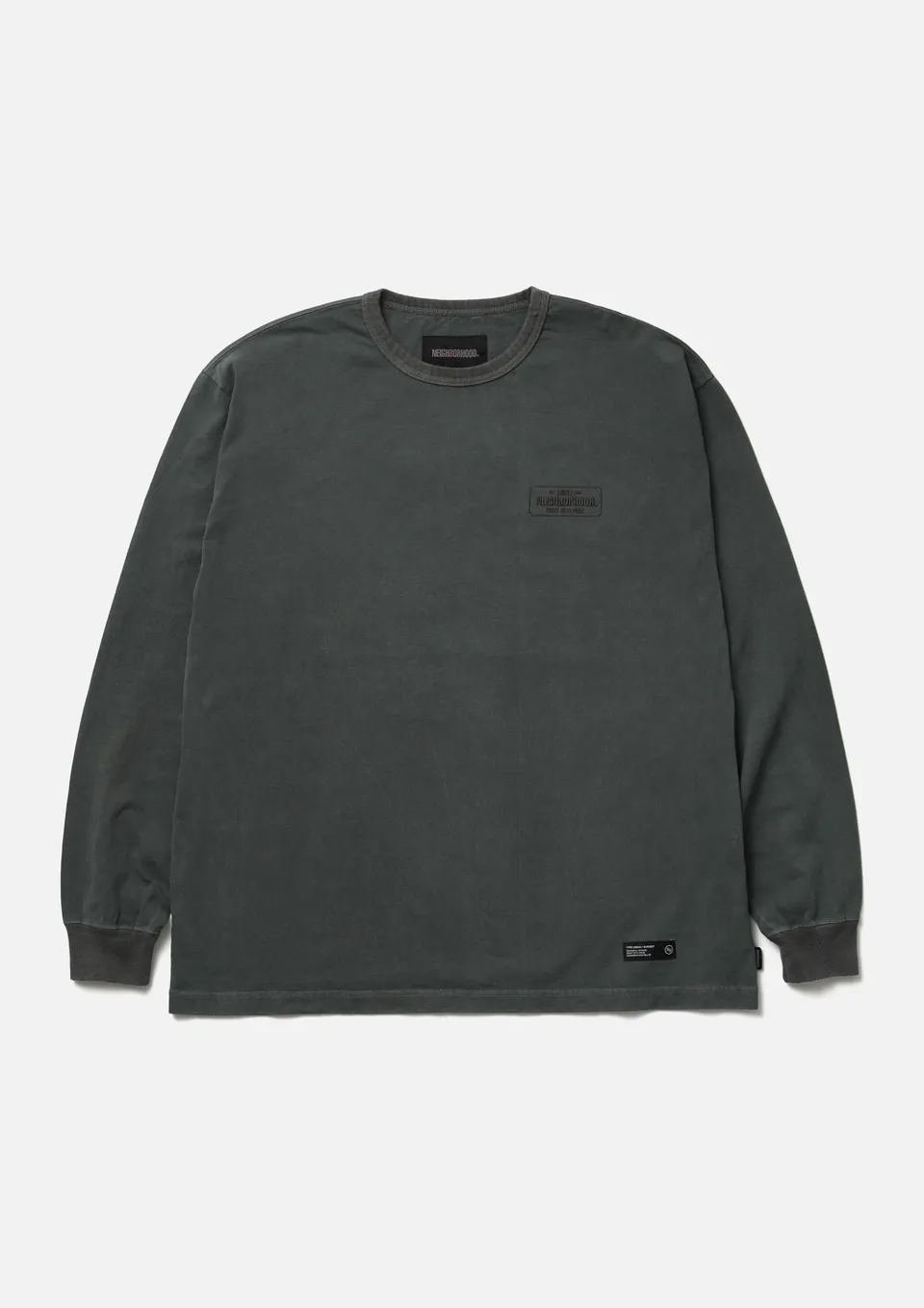 Neighborhood Pigment Crewneck LS Longsleeve Olive Drab Baumwolle