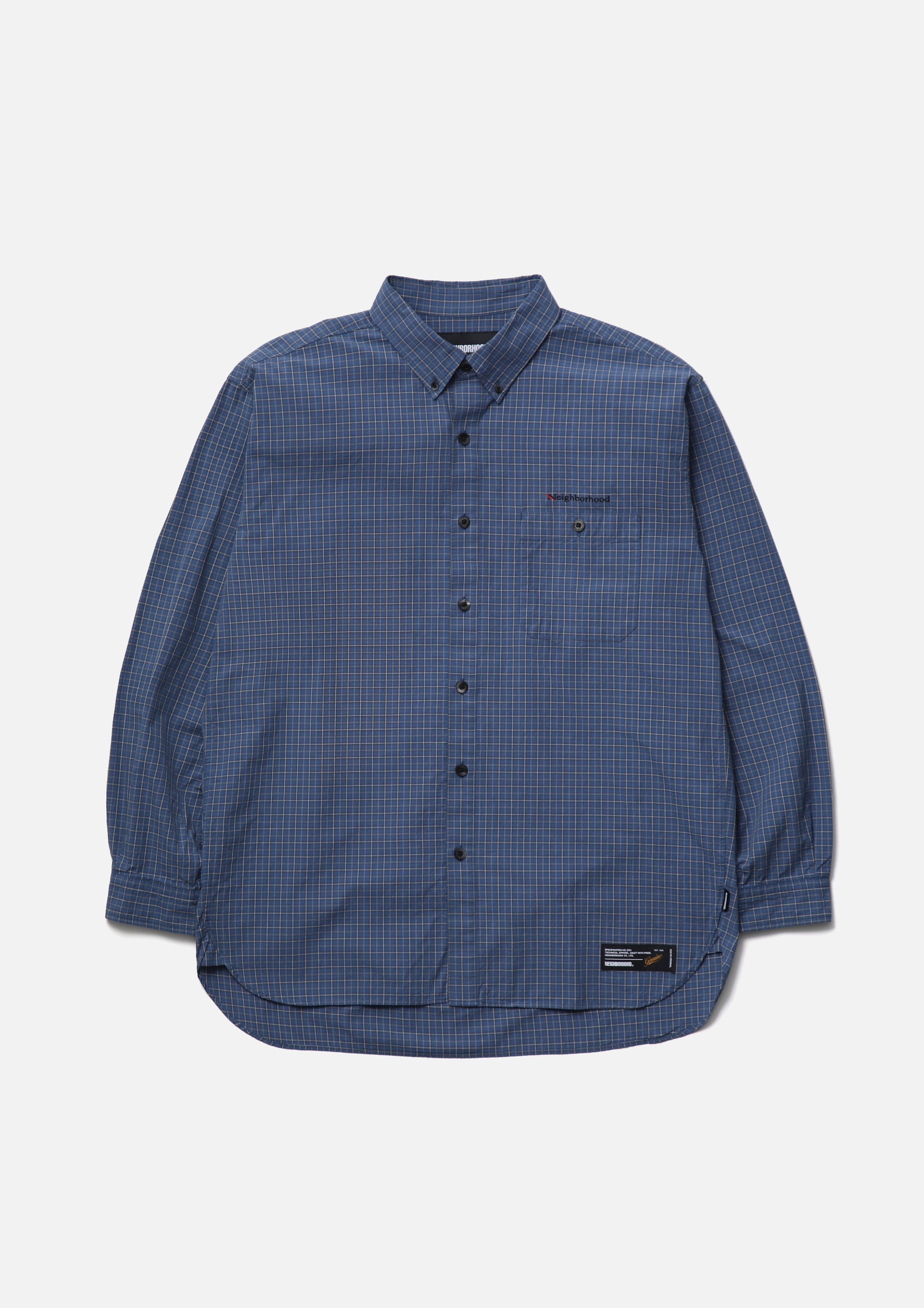 Neighborhood Plaid Pattern BD Hemd LS Weiß Bio-Baumwolle
