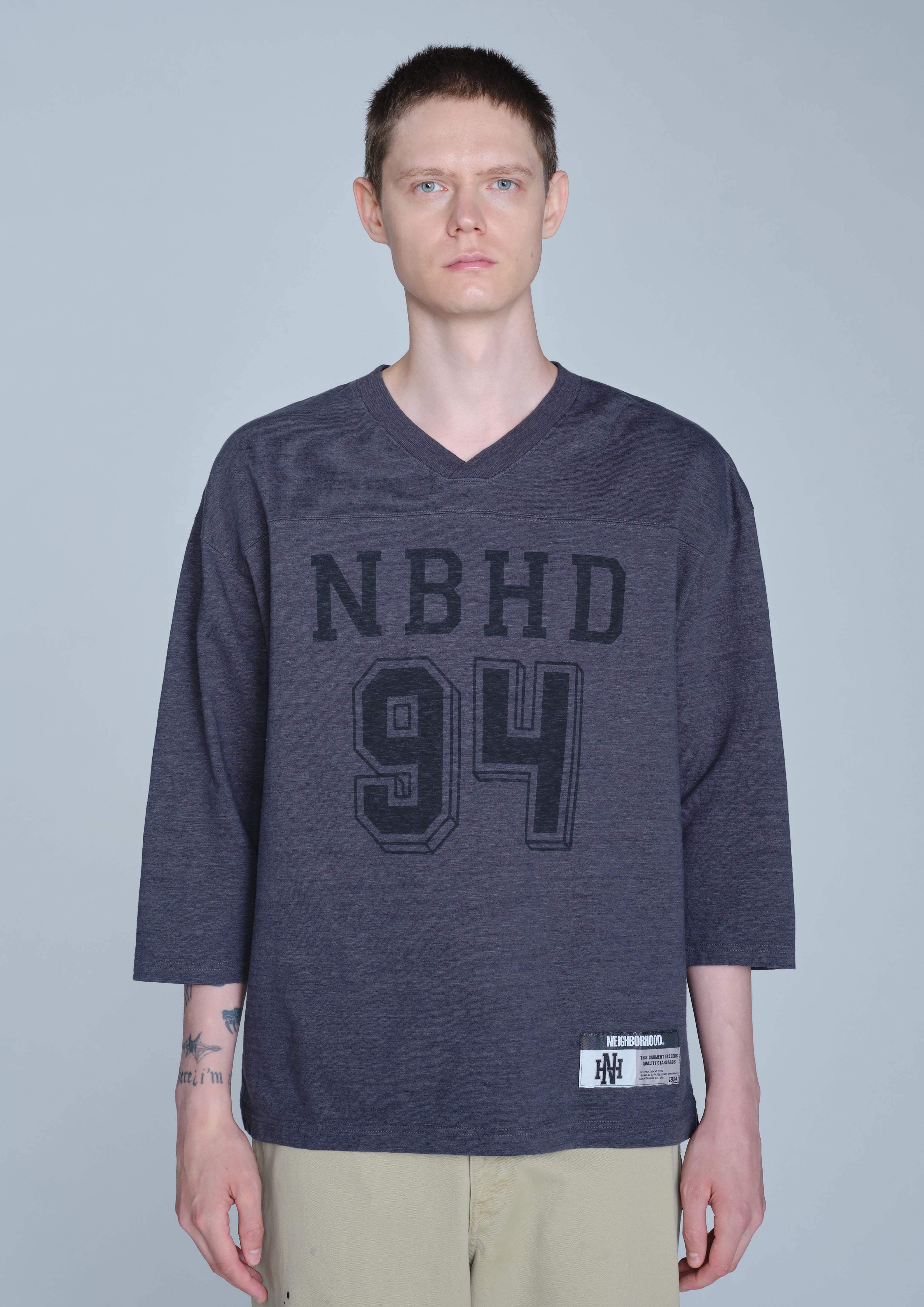 Neighborhood Football Shirt T-Shirt Schwarz 94 Print