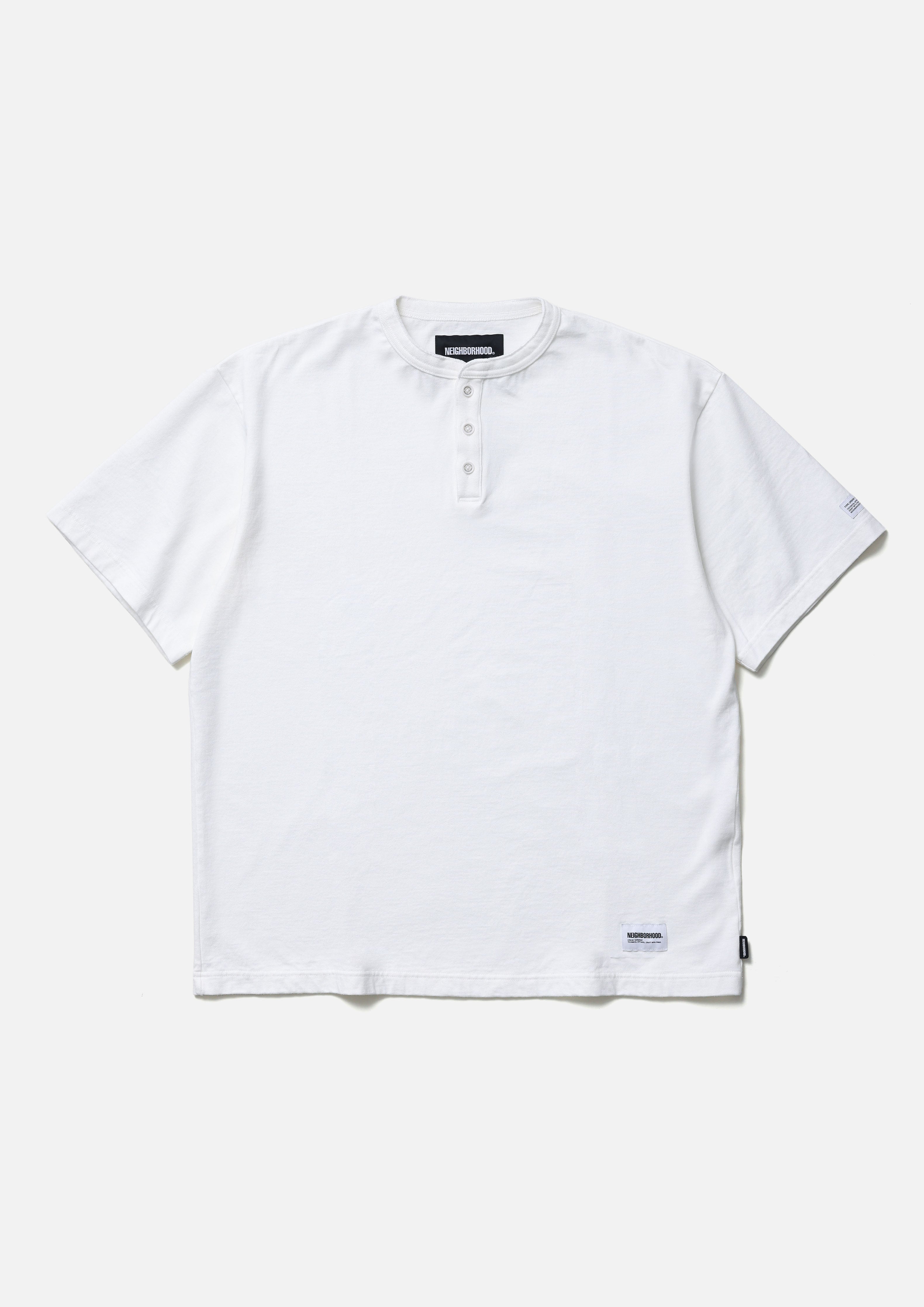 Neighborhood Classic Henley Neck SS Henley-Shirt Schwarz Baumwolle