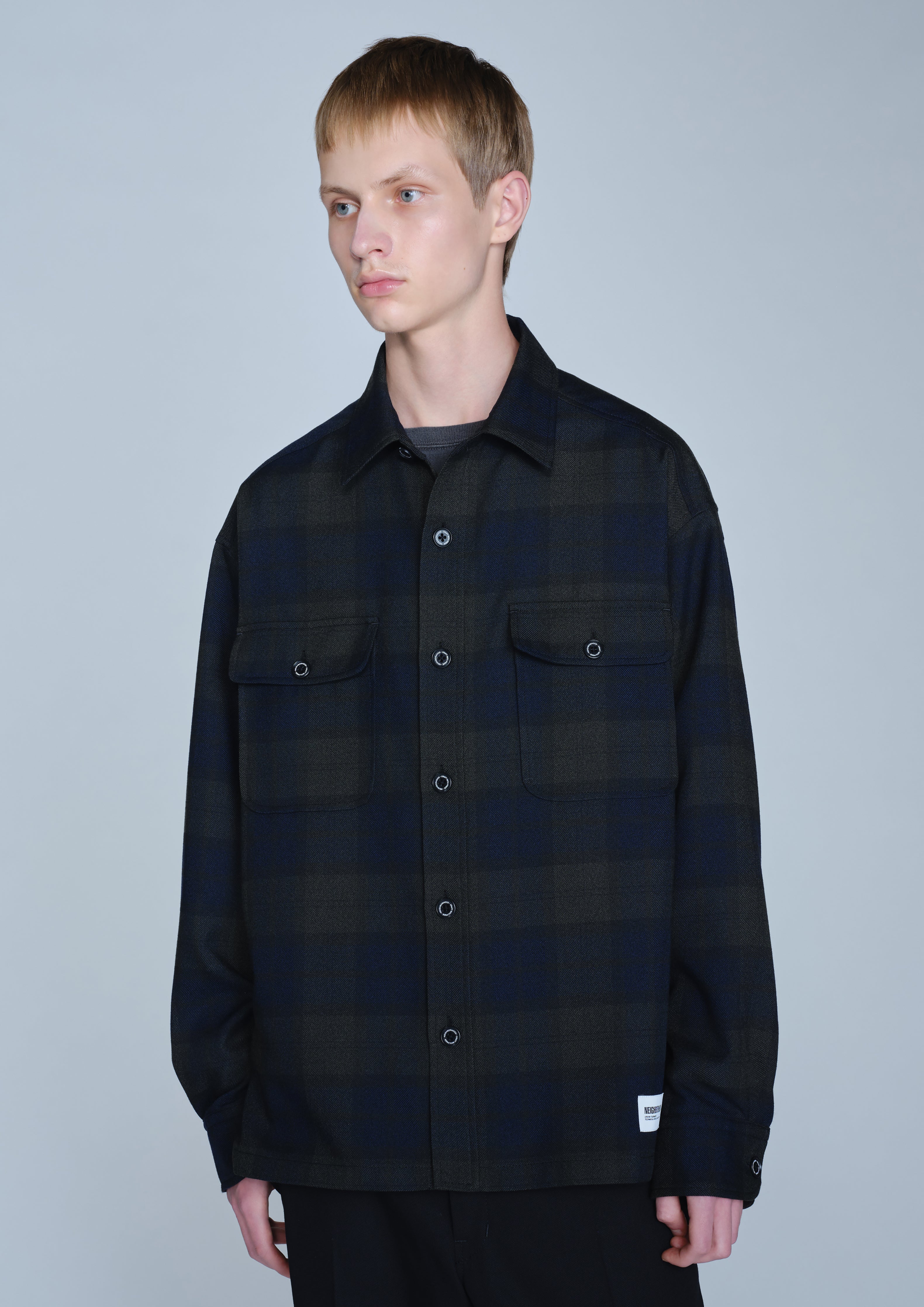 Neighborhood CPO Shirt LS Überhemd Black Tech-Tweed