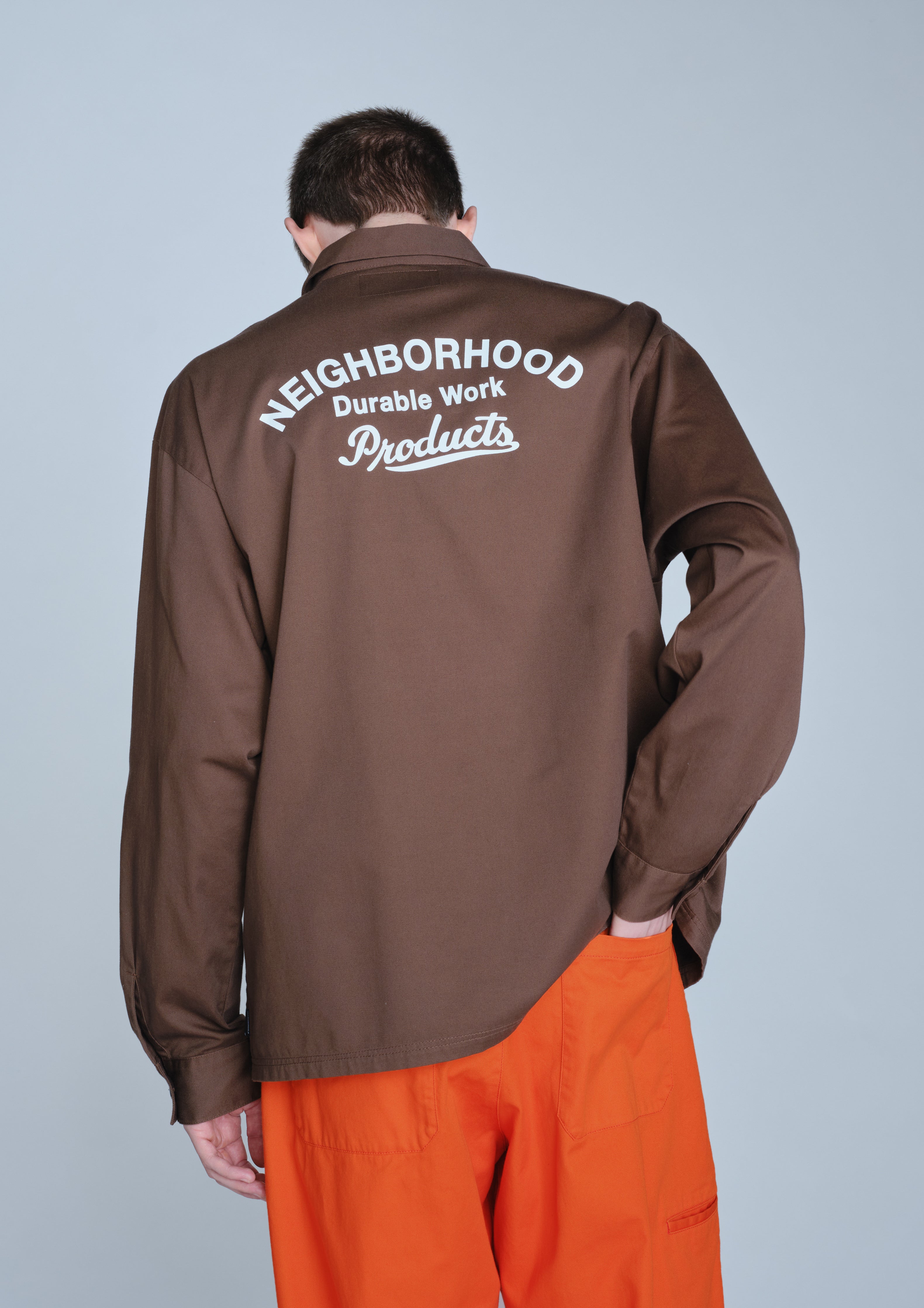 Neighborhood Classic Work Shirt LS Hemd Blaugrau