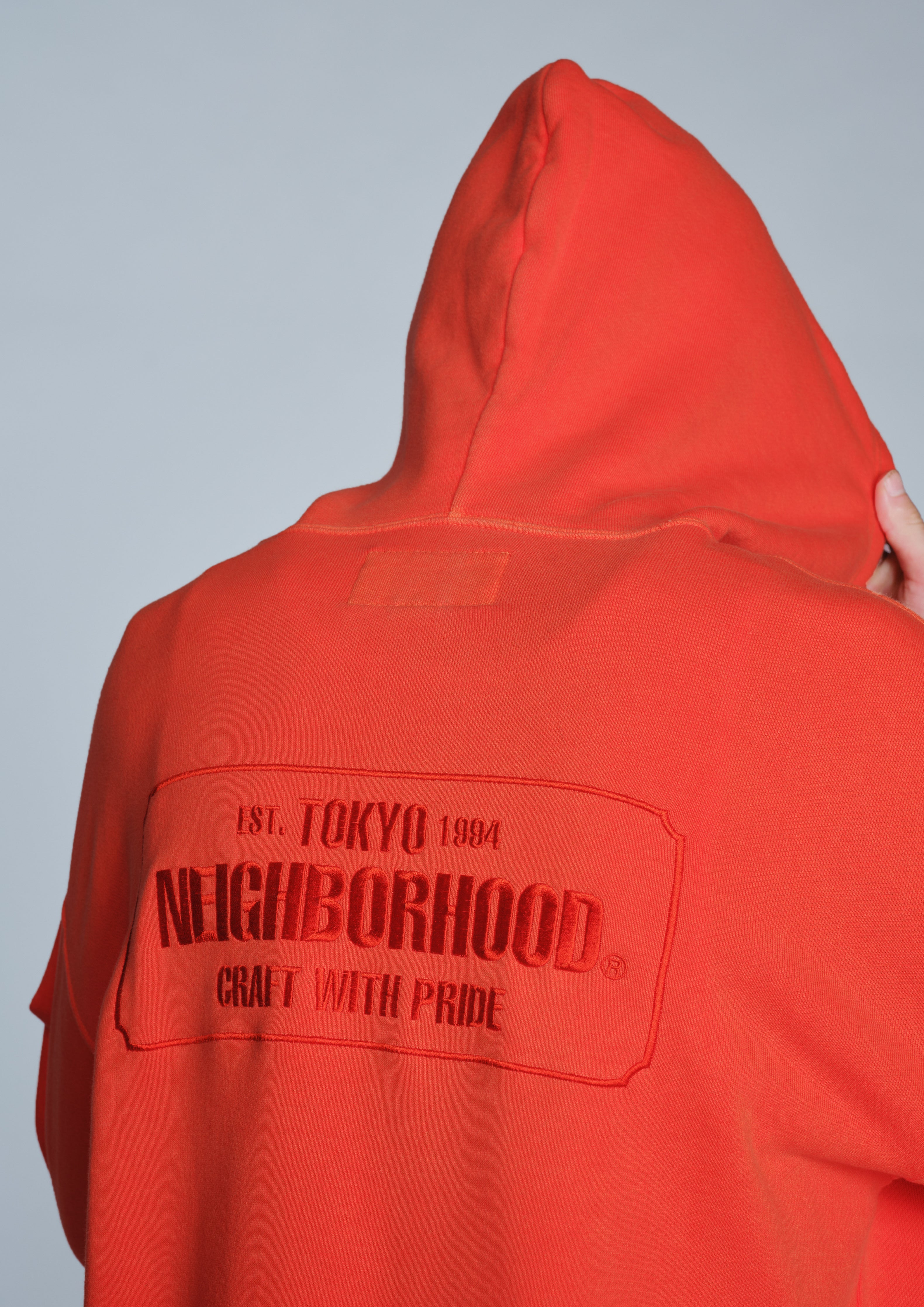 Neighborhood Pigment Sweat Hoodie Kapuzenpullover Orange Stick