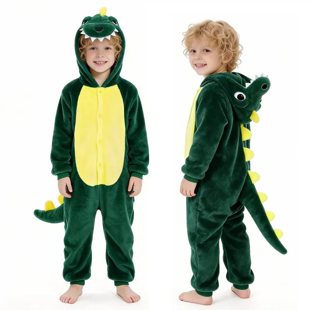 Fairycos Dino Jumpsuit Kinderkostüm 116-122 Dinosaurier