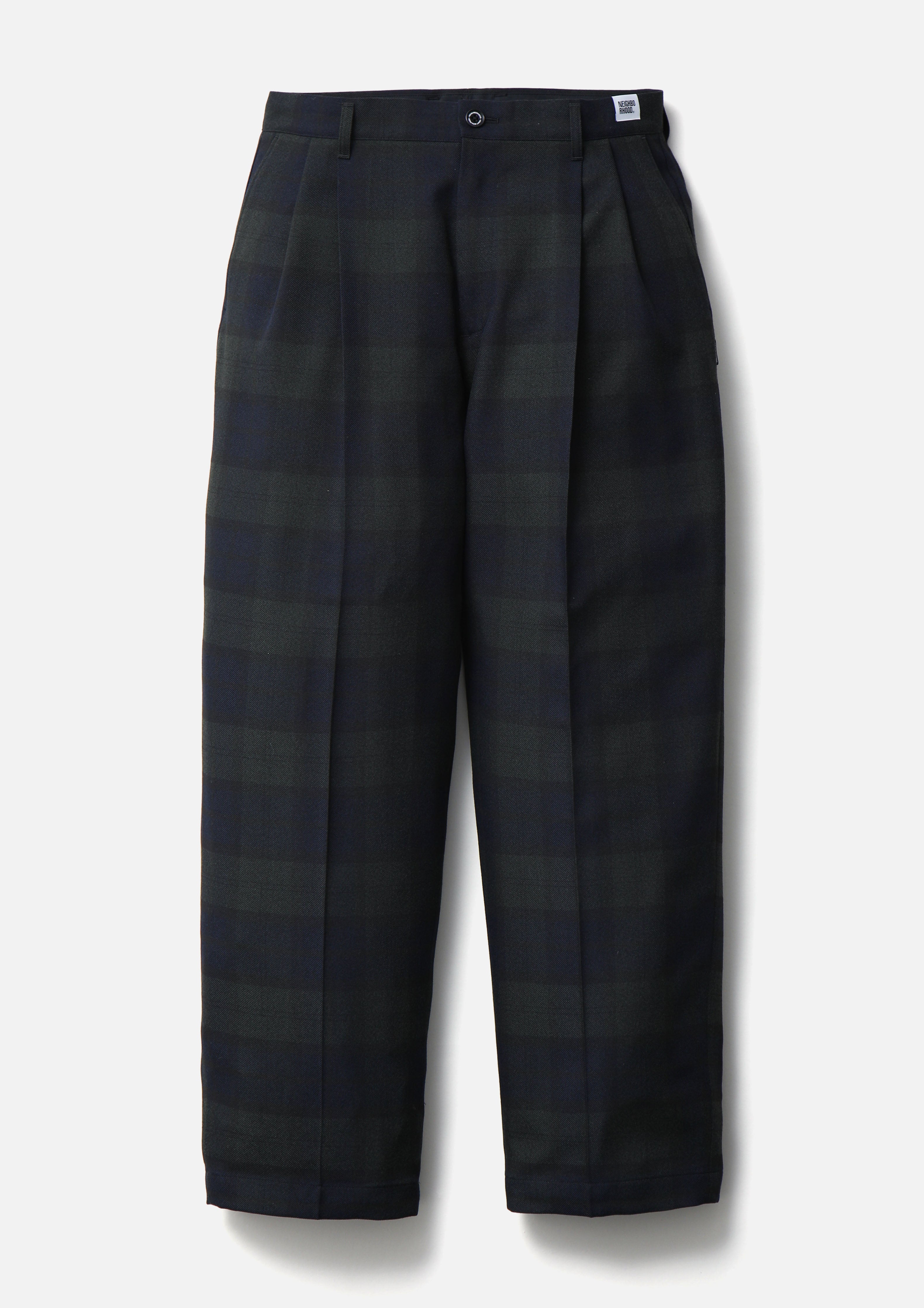 Neighborhood Two Tuck Pants Stoffhose Schwarz Bundfalte