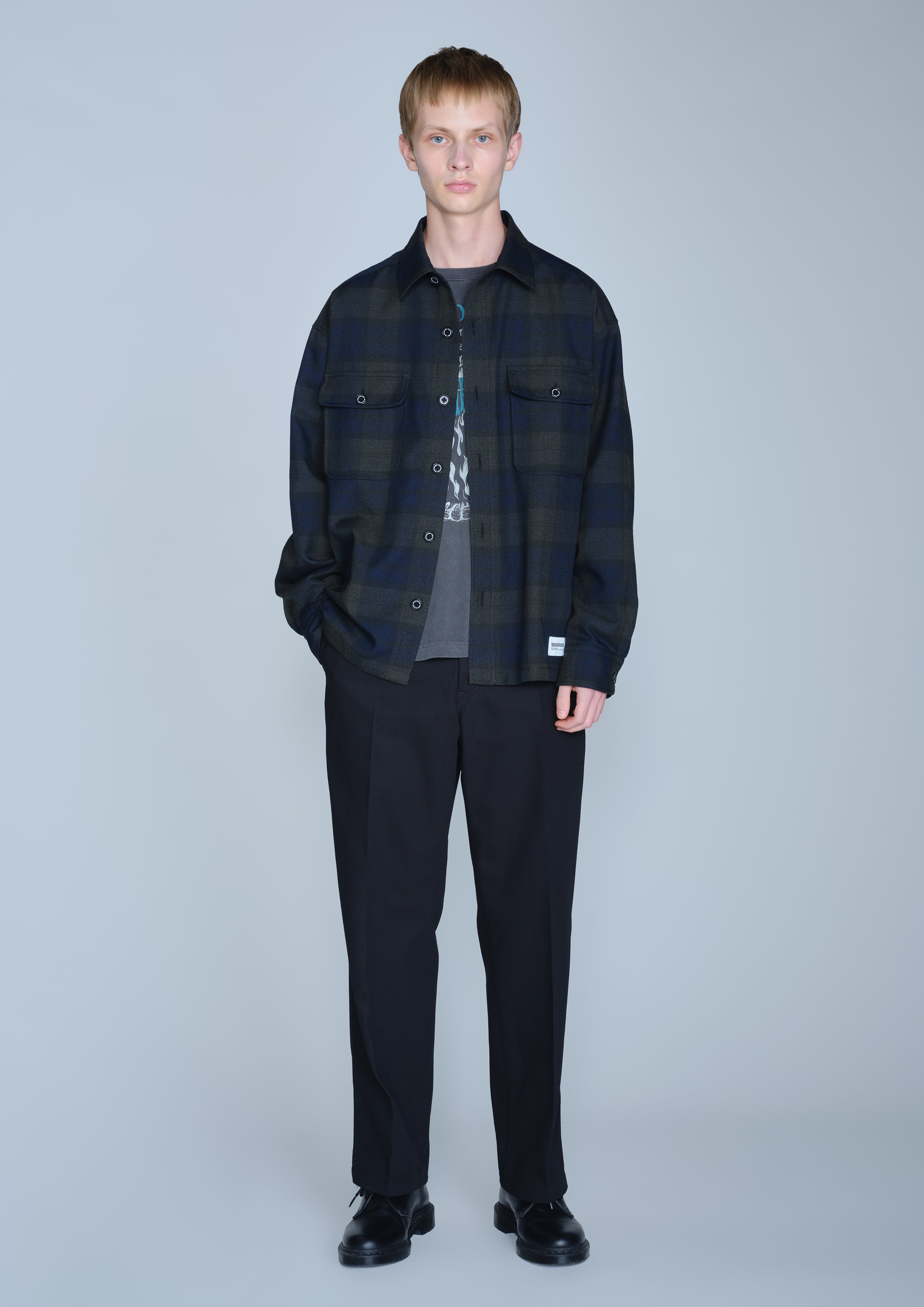 Neighborhood CPO Shirt LS Überhemd Black Tech-Tweed