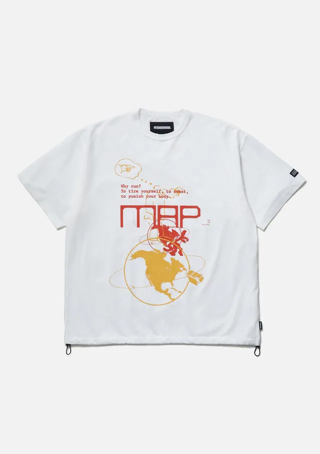 Neighborhood Map Crewneck SS T-Shirt Weiß Baumwolle