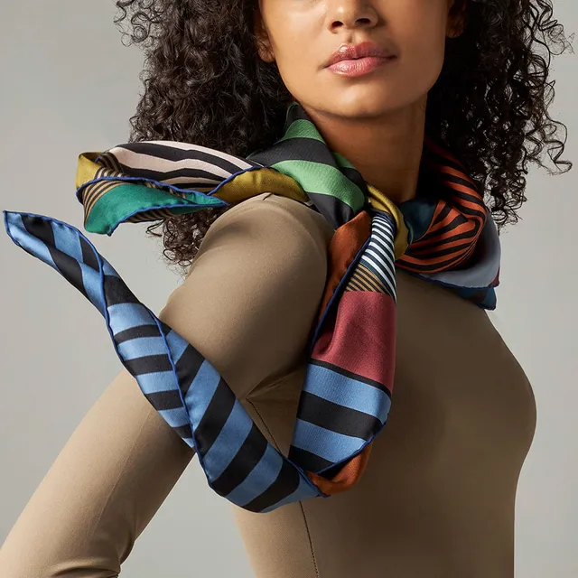 Barbieri Foulard Waves Seidentuch 100x100 Seide