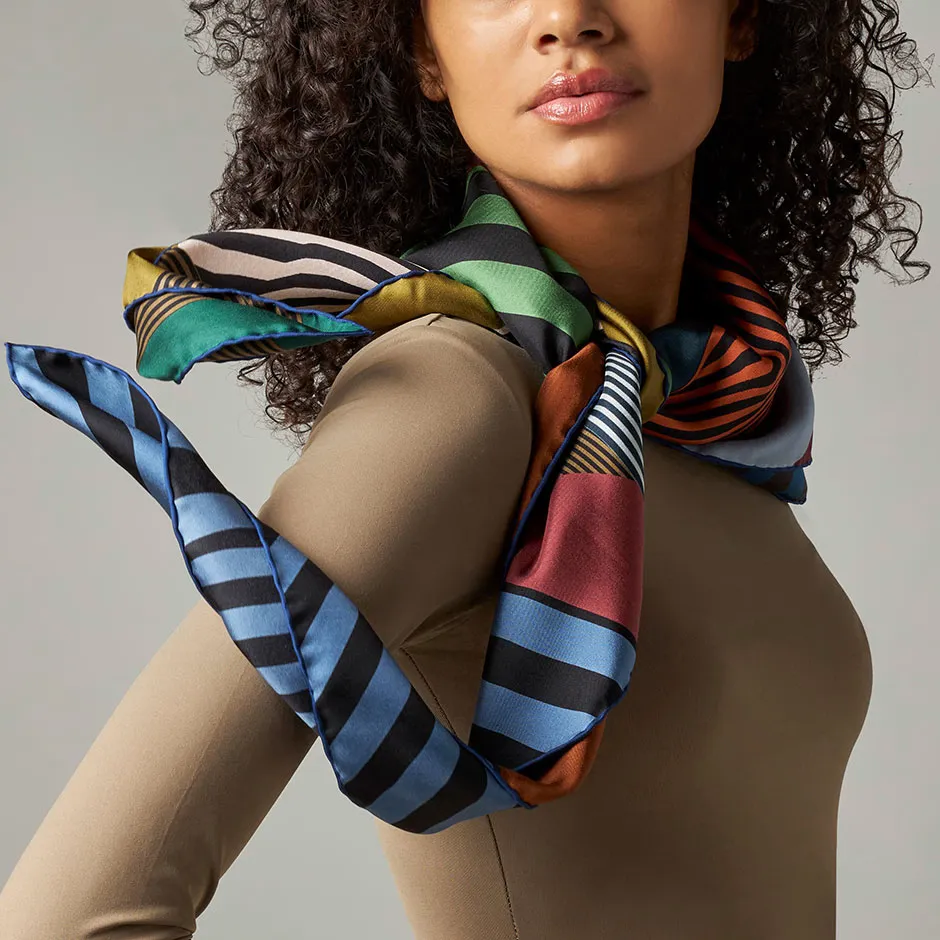 Barbieri Foulard Waves Seidentuch 100x100 Seide