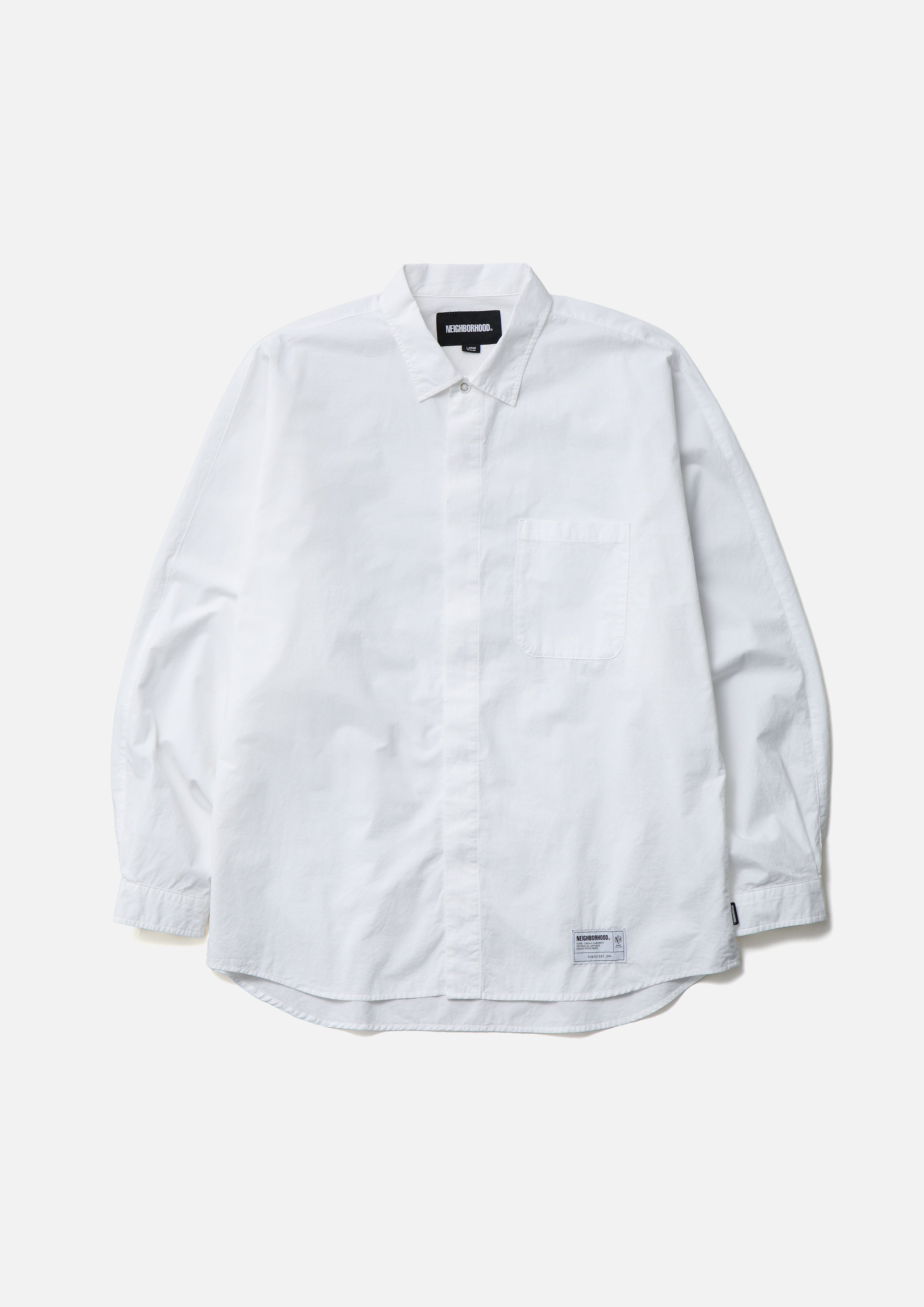 Neighborhood Dolman Sleeve Shirt LS Hemd Weiß Baumwolle