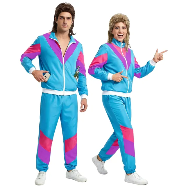 Fairycos 80er 90er Trainingsanzug Kostüm L Partnerlook