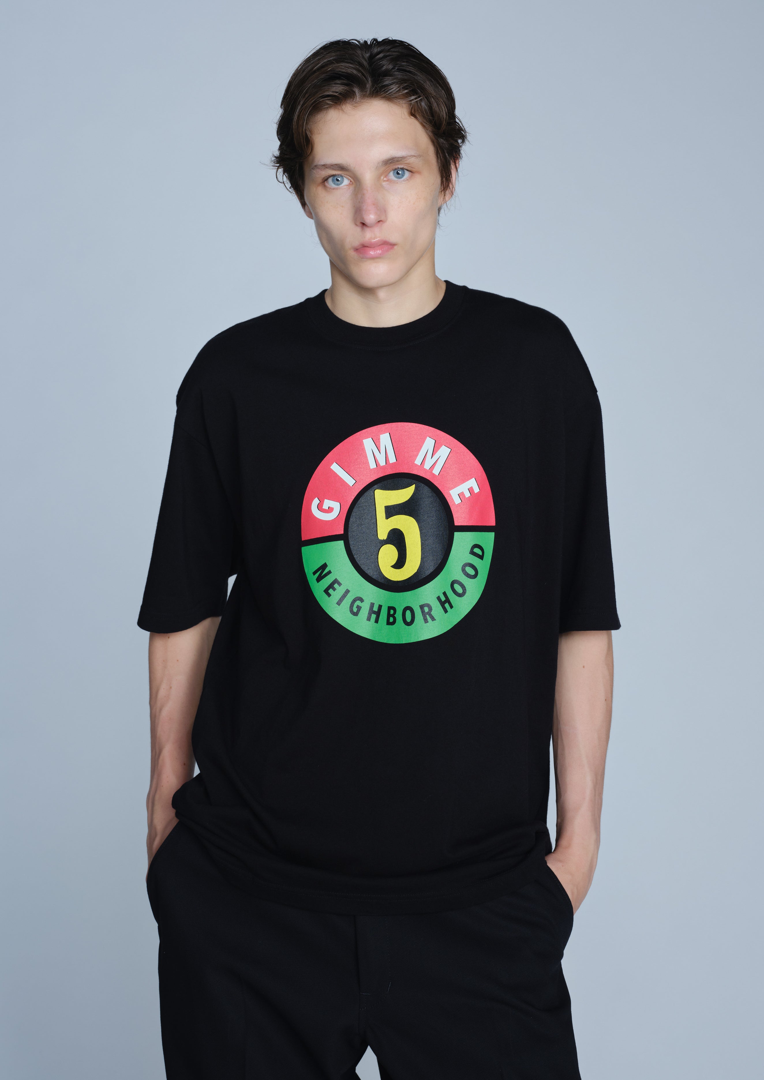 Neighborhood x Gimme Five Tee SS-3 T-Shirt Weiß M Baumwolle