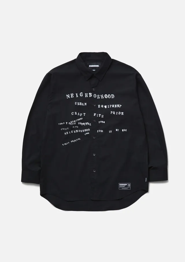 Neighborhood Typographic Shirt LS Hemd Black Baumwolle