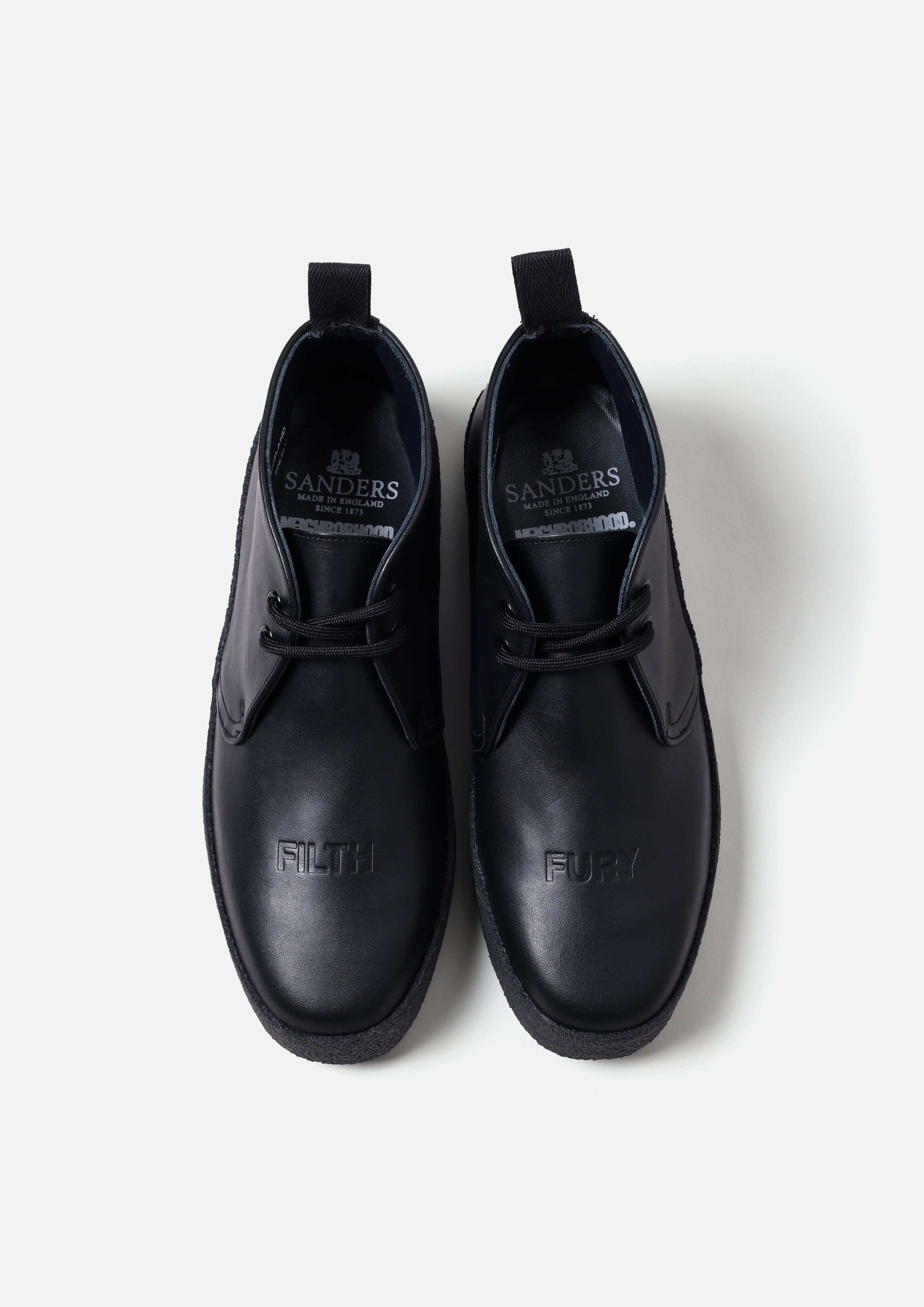 Neighborhood NH x Sanders Brit Chukka Boots Leder Schwarz