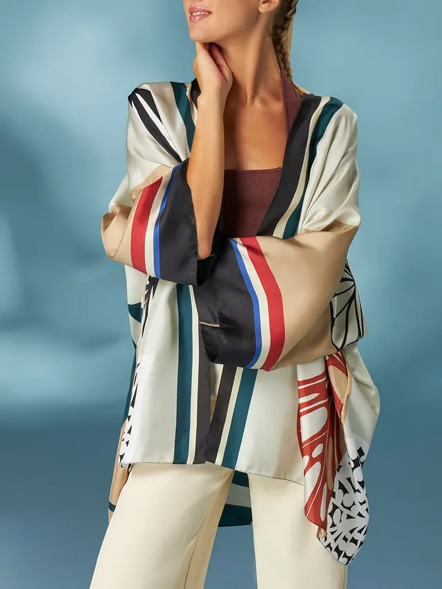 Barbieri Nature Kimono Seide kurz Einheitsgröße
