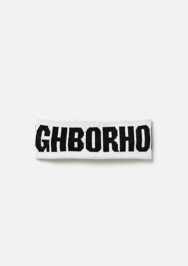 Neighborhood Logo Hair Band Stirnband Weiß