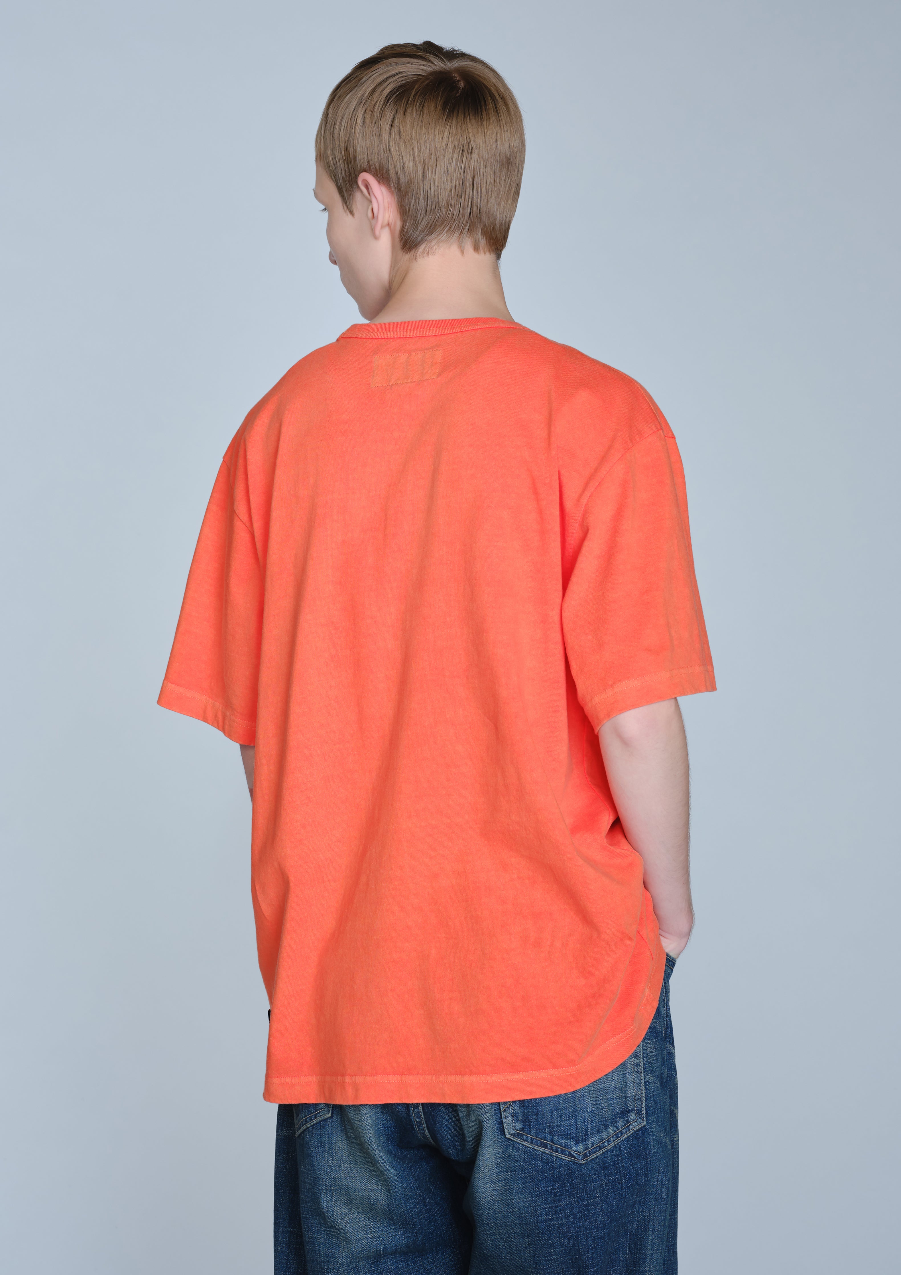 Neighborhood Pigment Crewneck SS T-Shirt Orange Kurzarm Stick