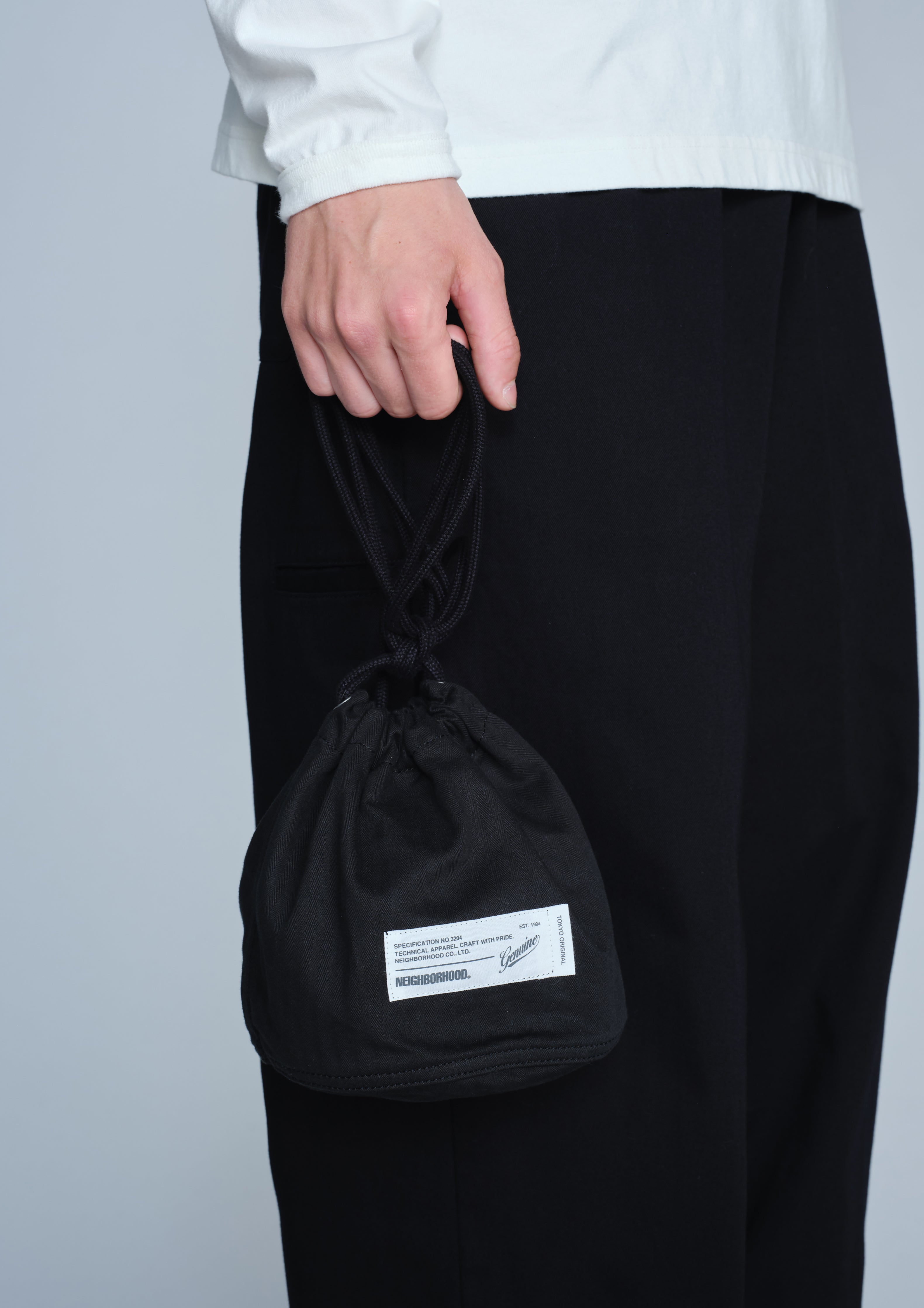 Neighborhood HBT Drawstring Bag Beutel Schwarz Einheitsgröße