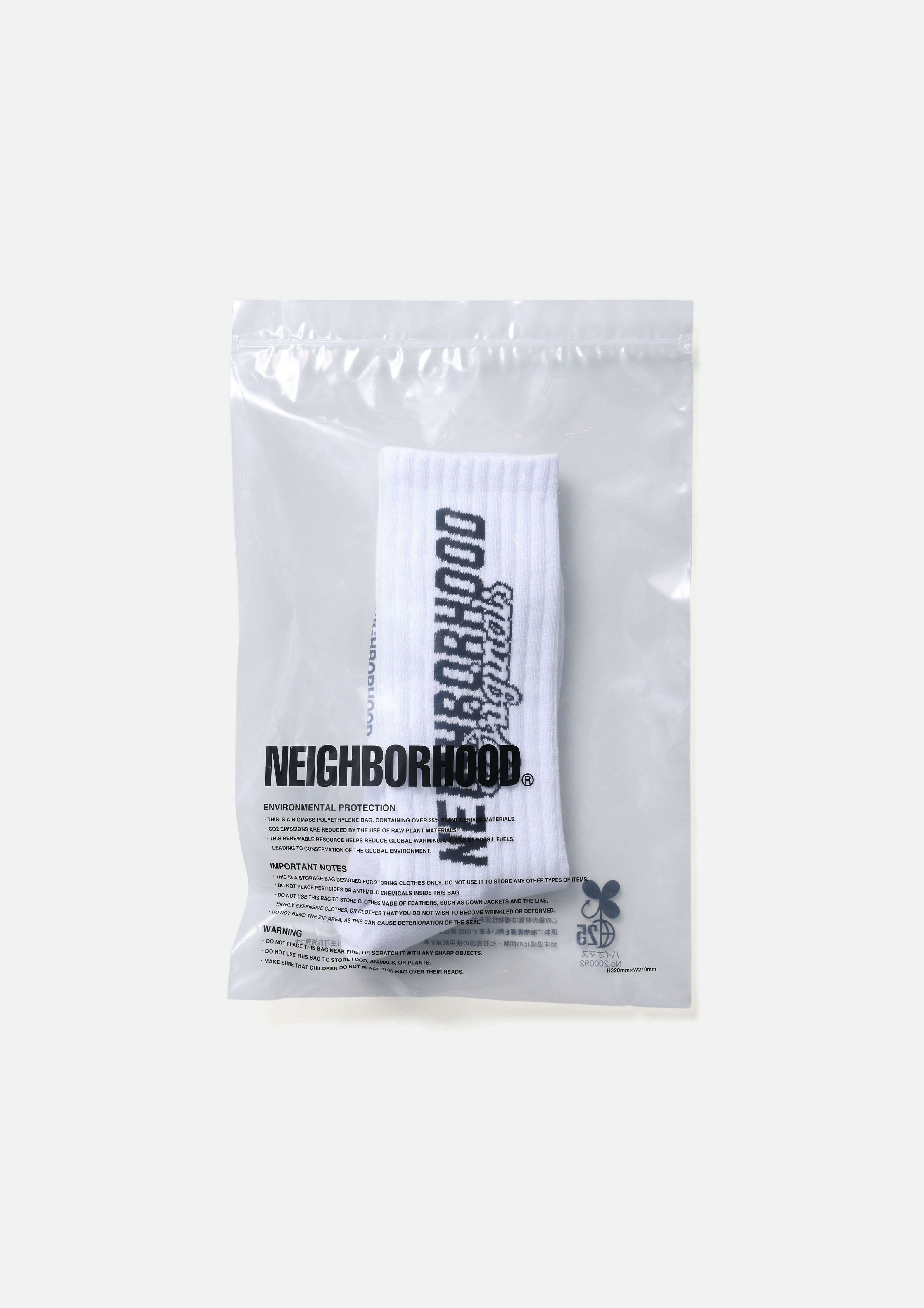 Neighborhood Logo Socks Socken Schwarz Baumwolle