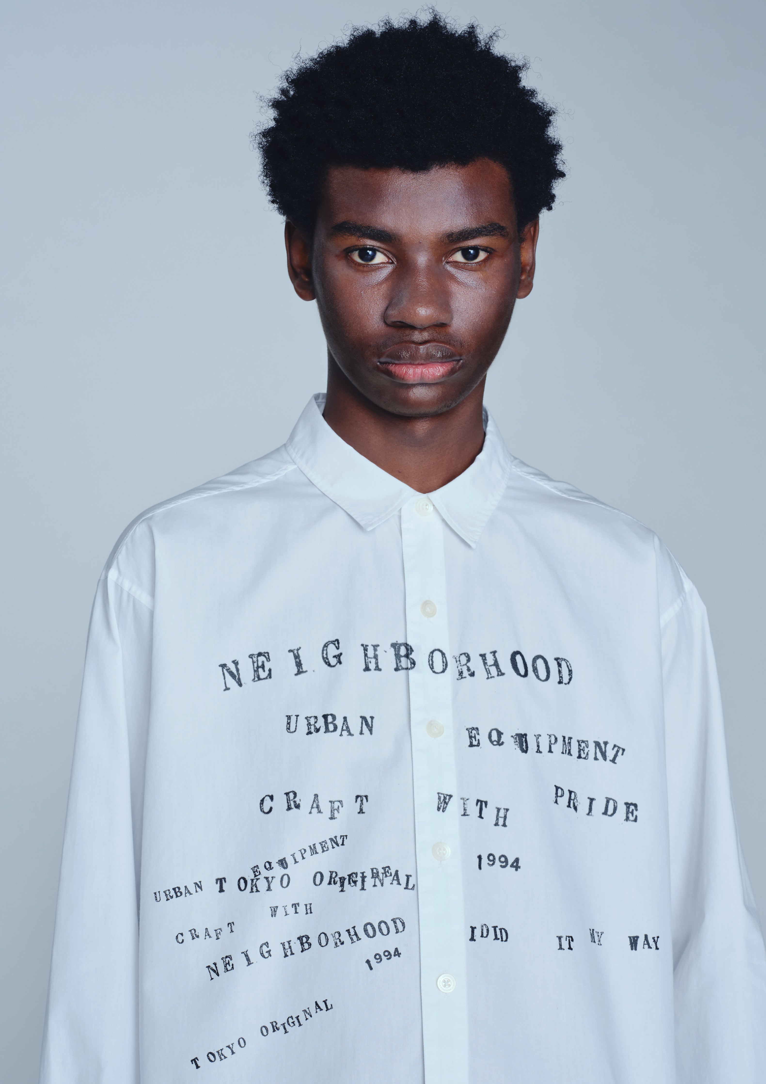 Neighborhood Typographic Shirt LS Hemd Schwarz Langarm Print
