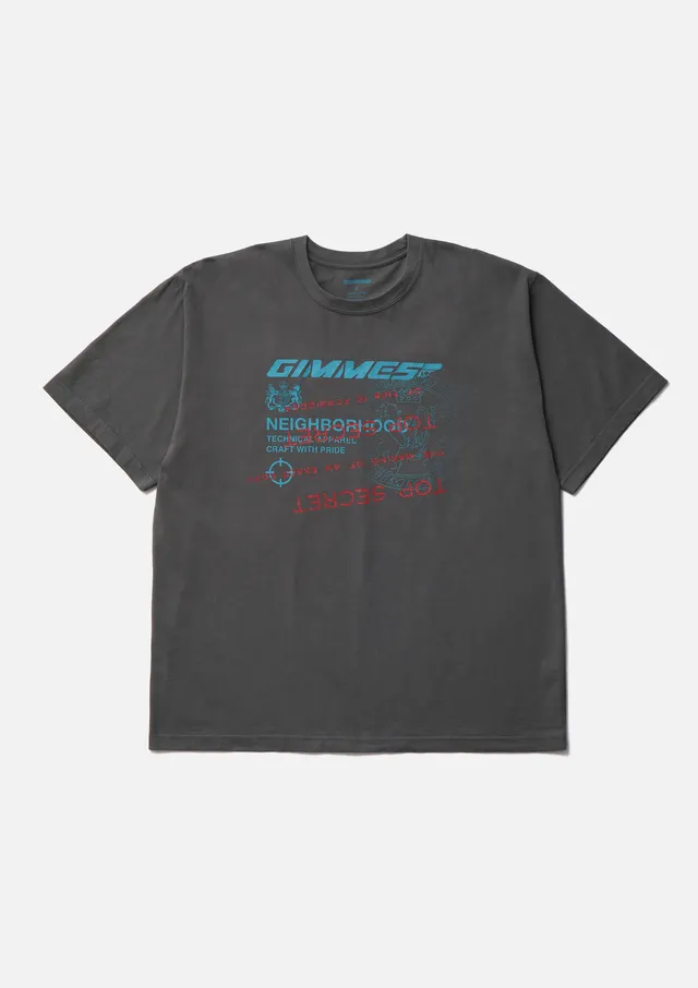 Neighborhood NH X Gimme Five Tee SS-4 T-Shirt Charcoal Print