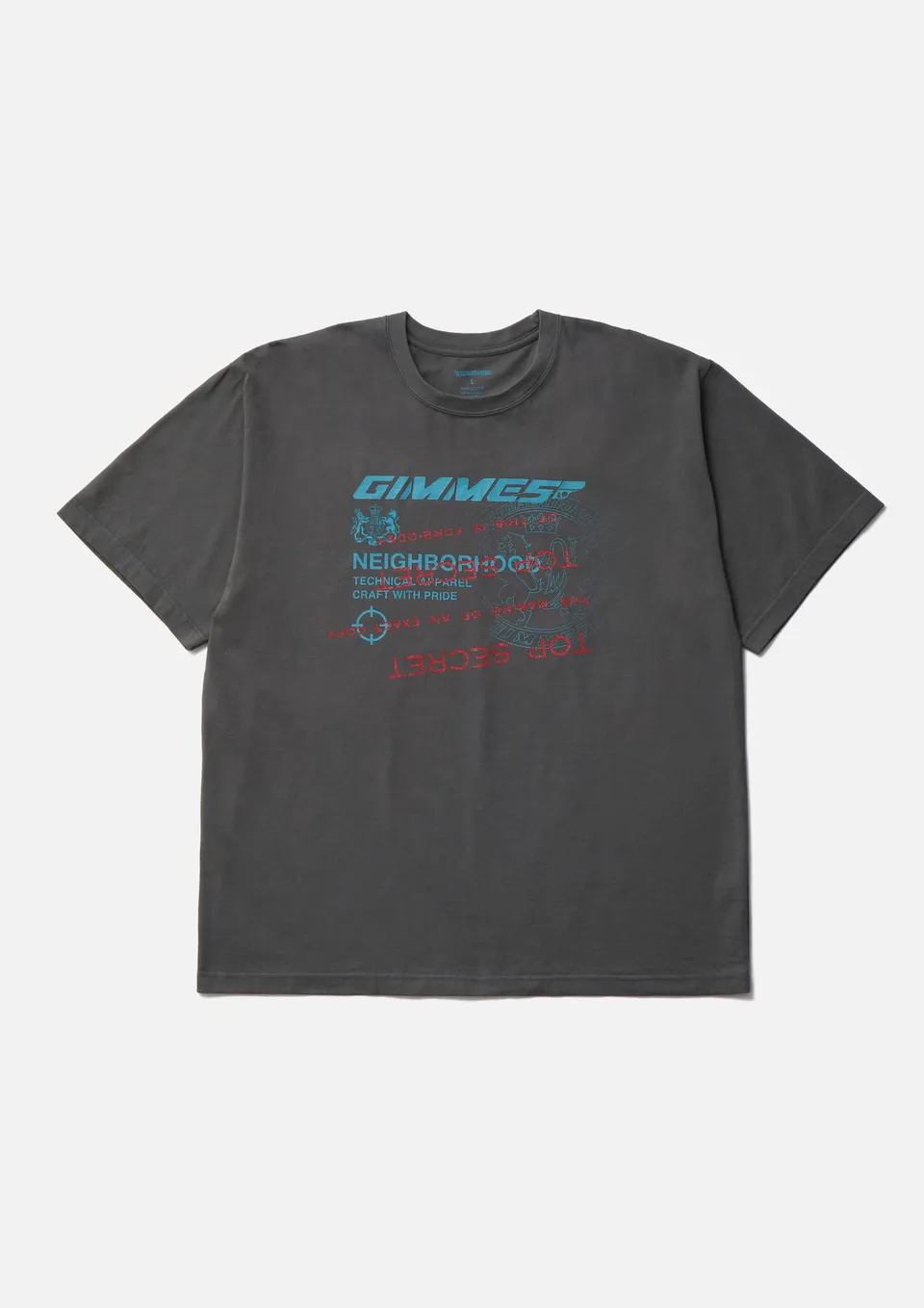 Neighborhood NH X Gimme Five Tee SS-4 T-Shirt Charcoal Print