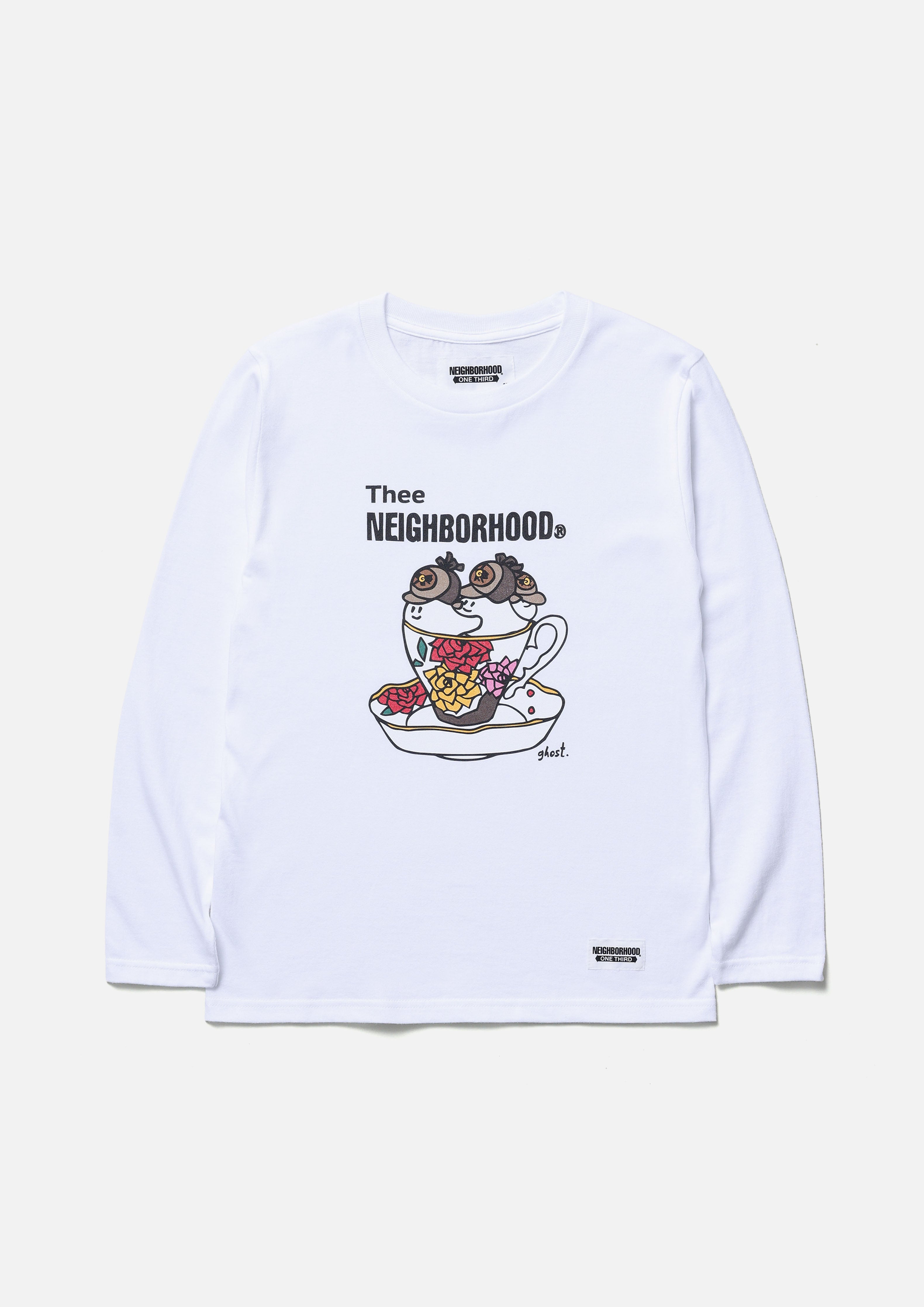 Neighborhood OT Tee LS-4 Longsleeve Weiß 130 Ghost-Print
