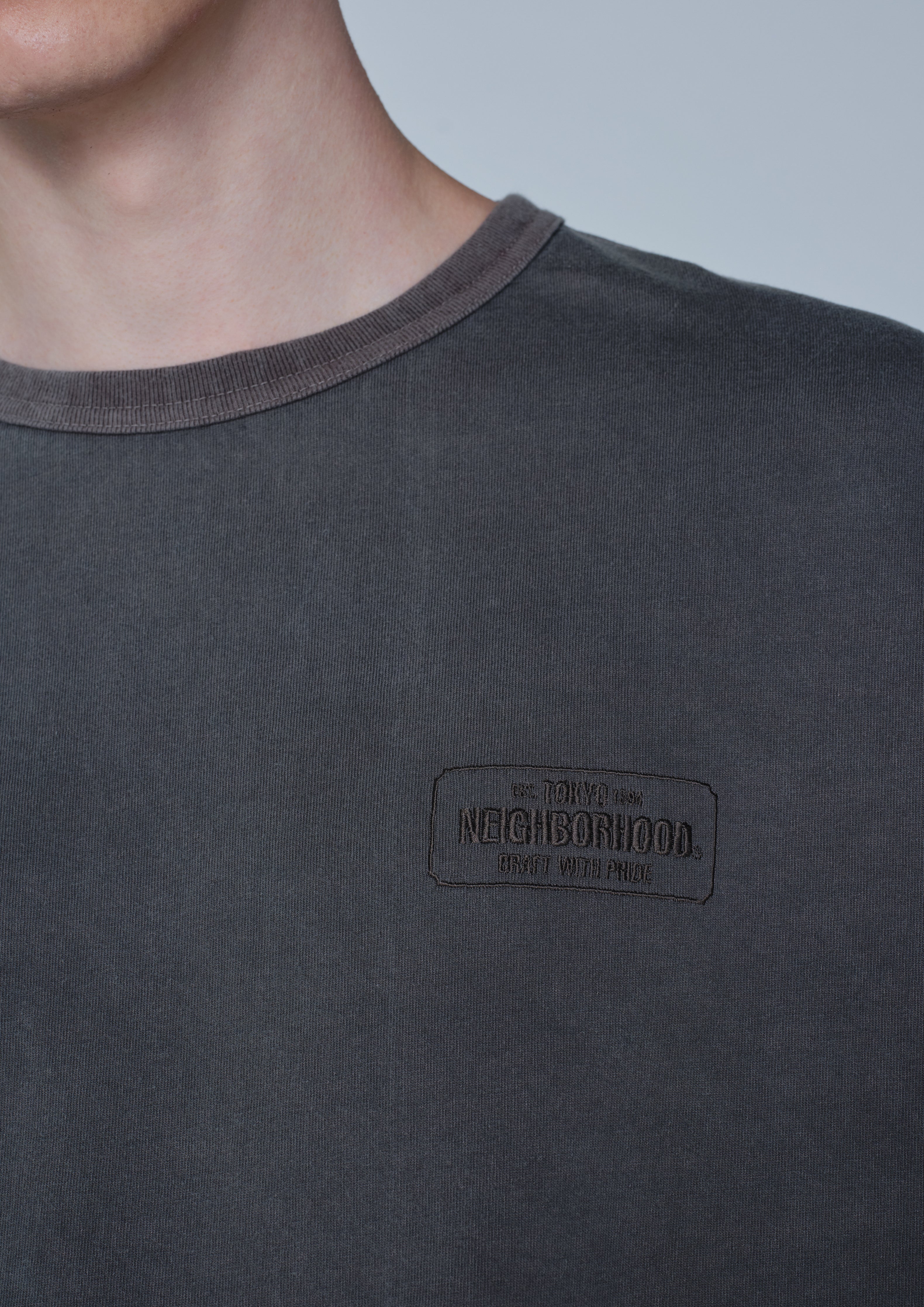 Neighborhood Pigment Crewneck LS Longsleeve Olive Drab Baumwolle