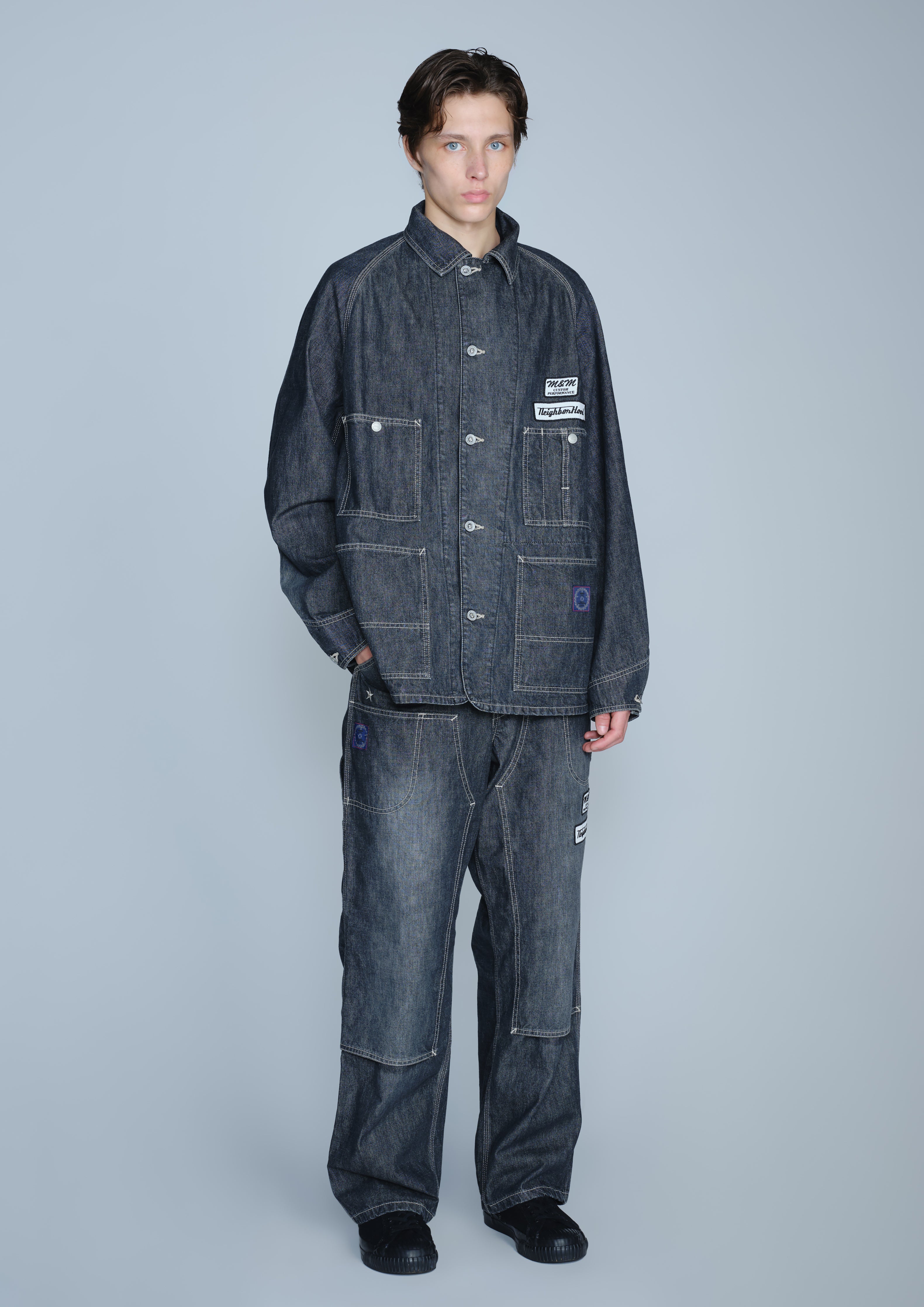 Neighborhood NH x M&M Coverall Jacke Jeans Indigo 11oz