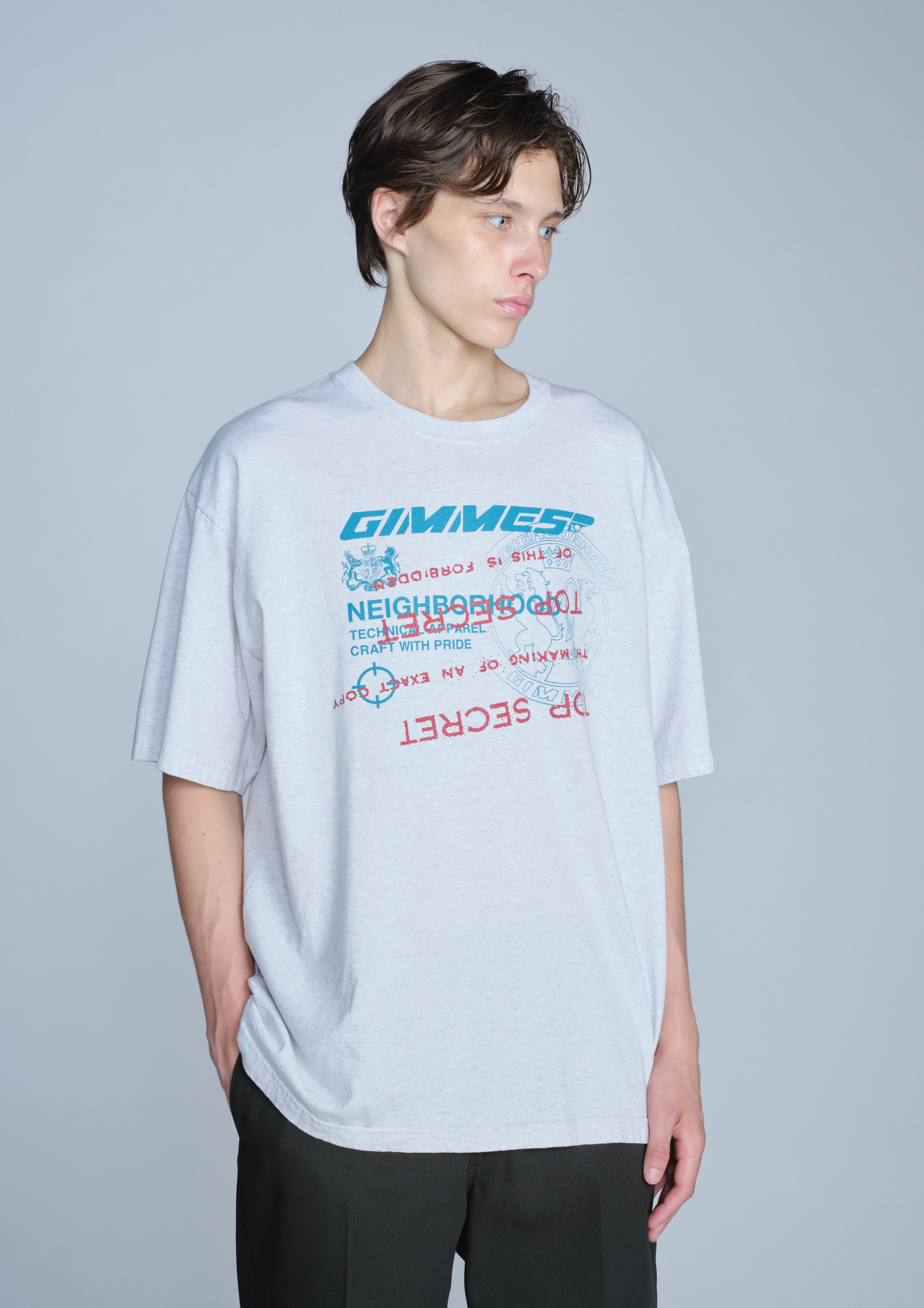 Neighborhood NH X Gimme Five Tee SS-4 T-Shirt Charcoal Print