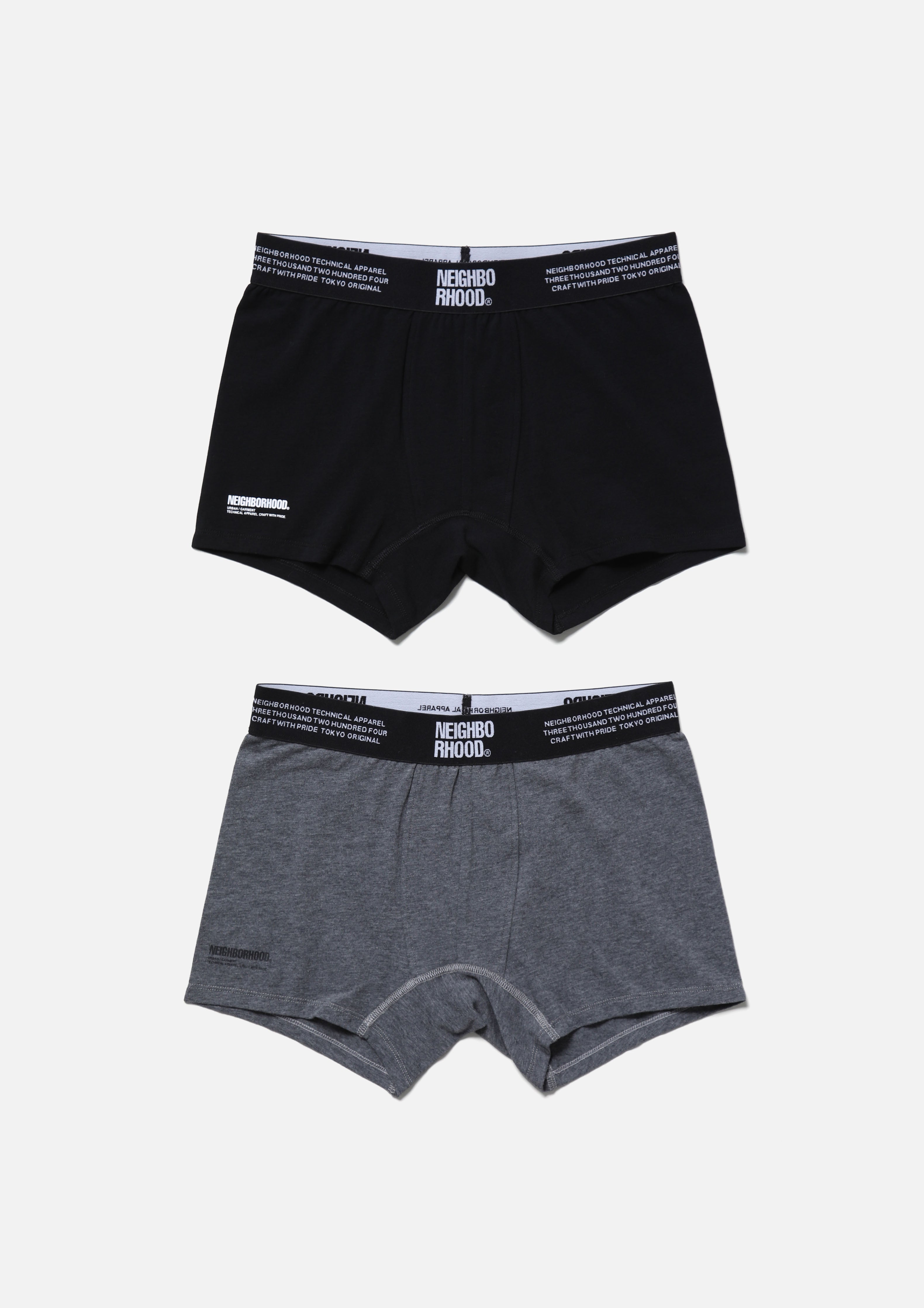 Neighborhood Classic 2Pack Unterhose Schwarz-Grau Logo