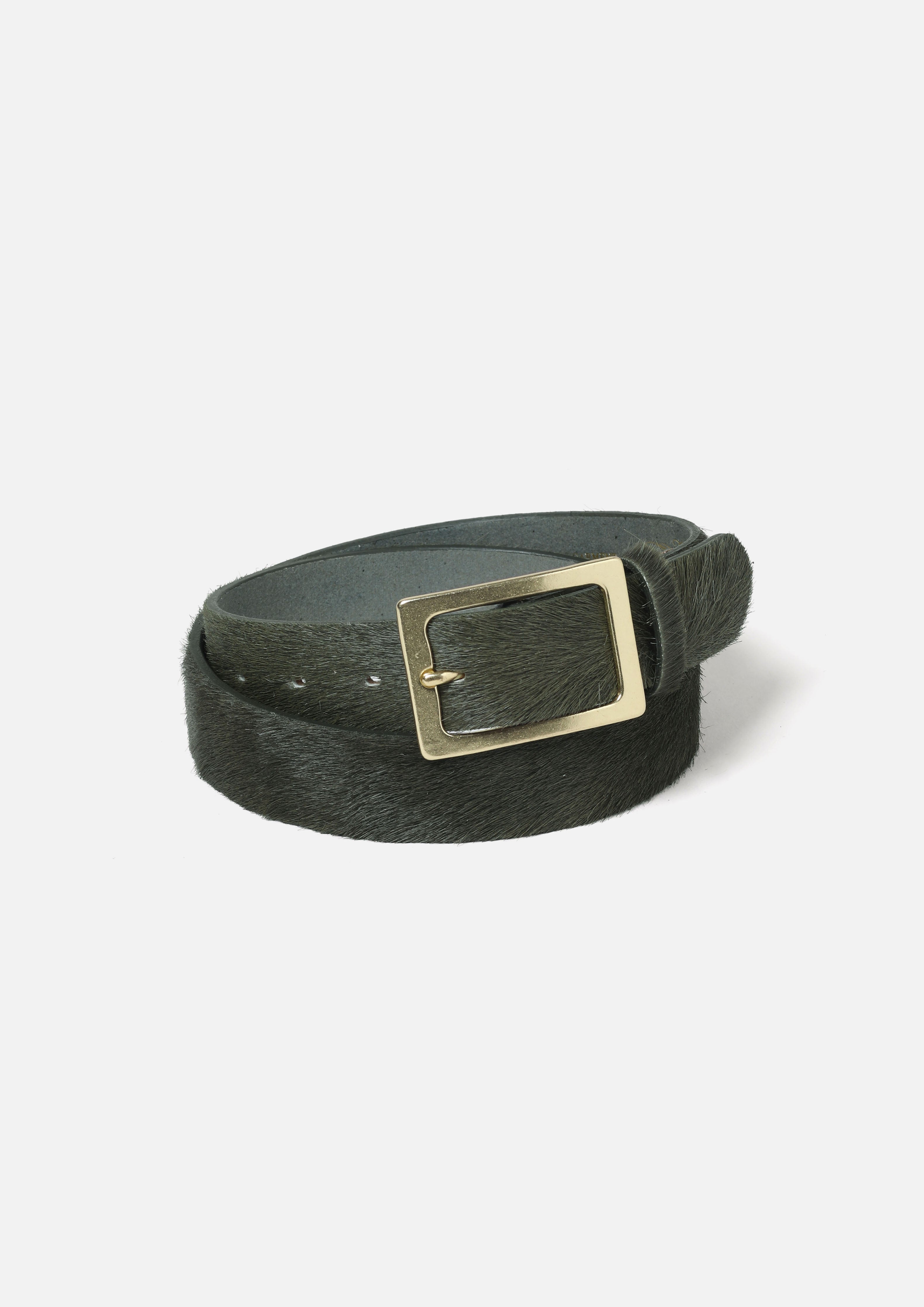 Neighborhood Hair-On Leather Belt Ledergürtel Grün M 32mm