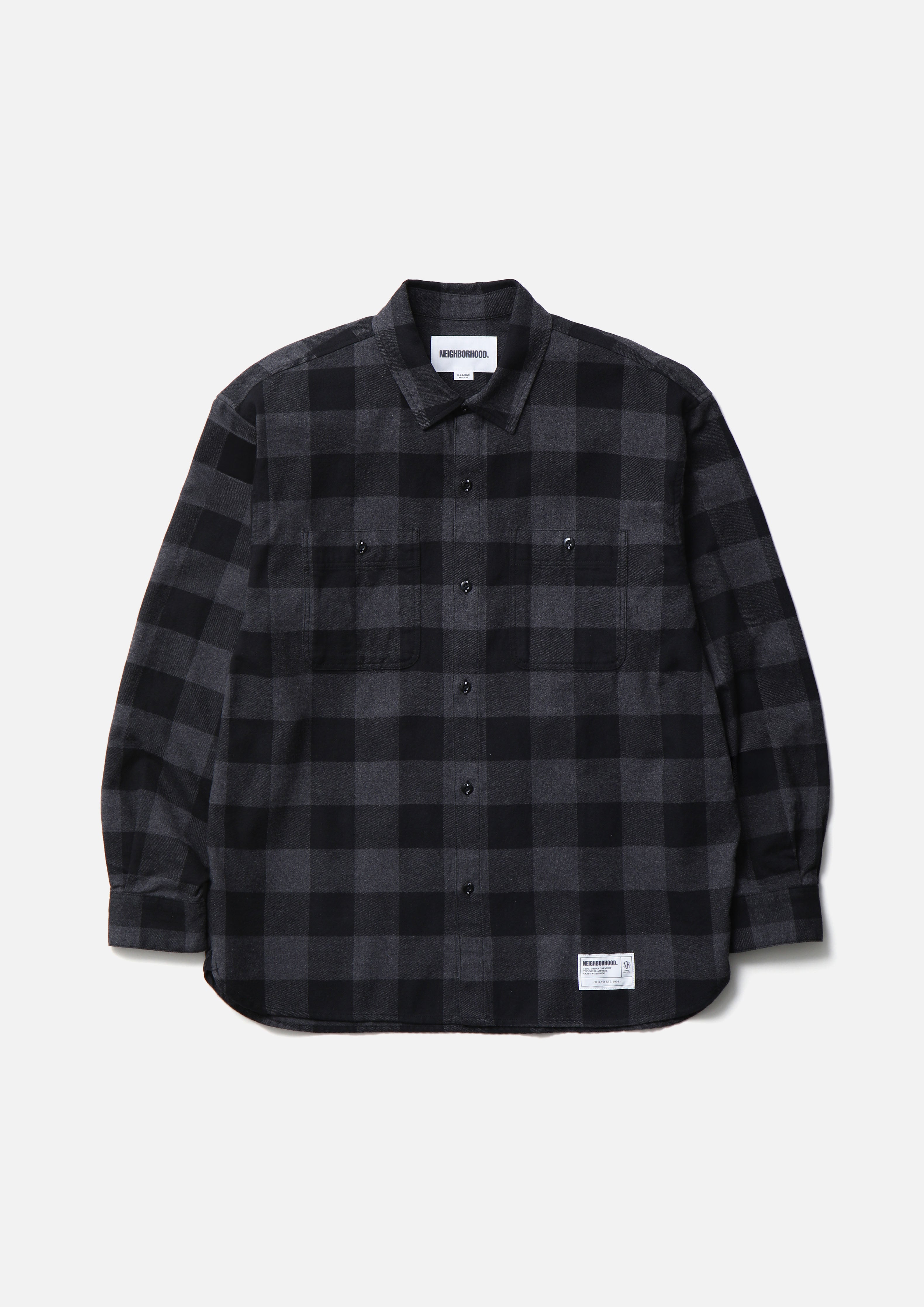 Neighborhood Buffalo Check Shirt LS Flanellhemd Blau Karo