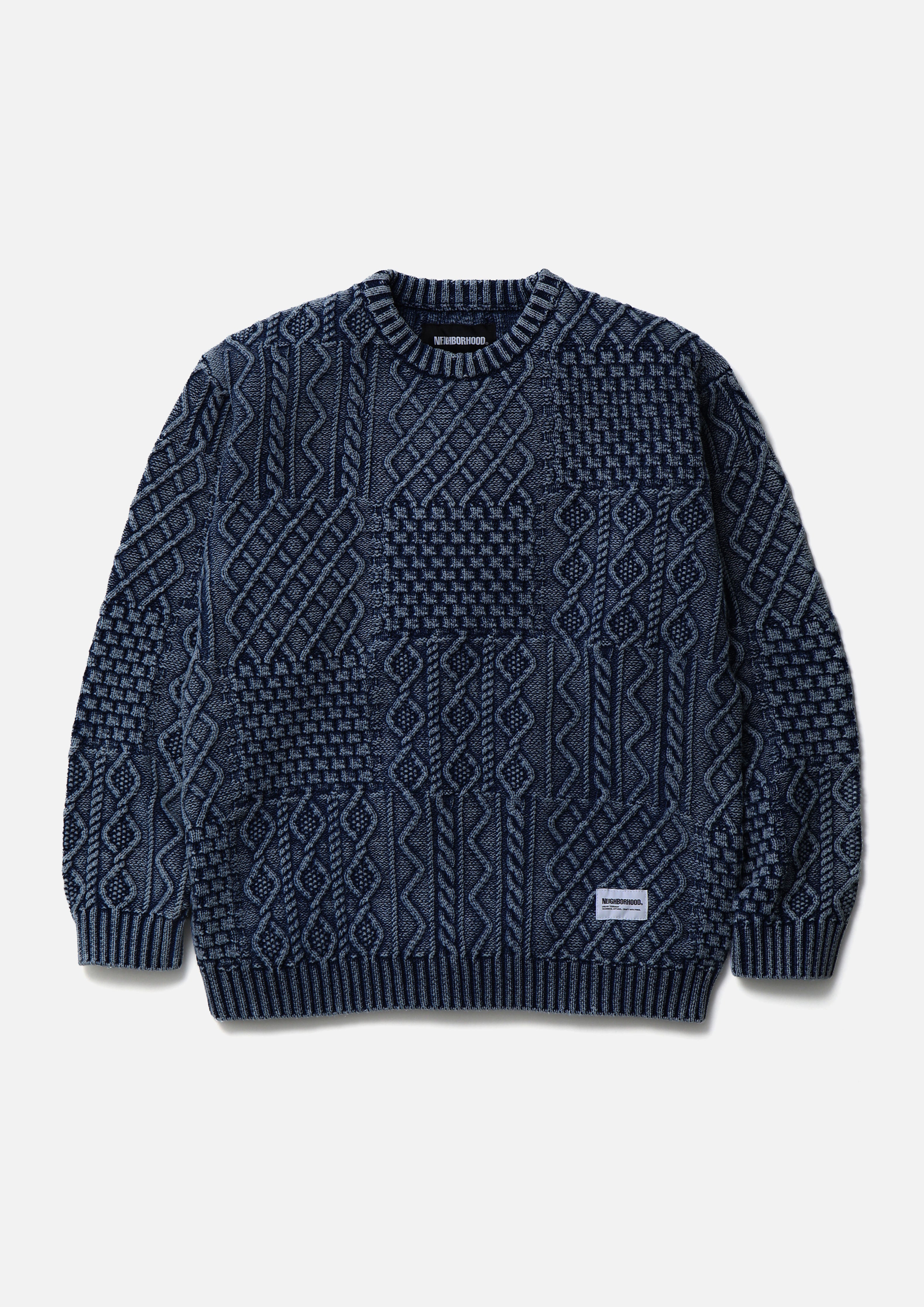Neighborhood Washed Block Cable Pullover Olive Zopfstrick