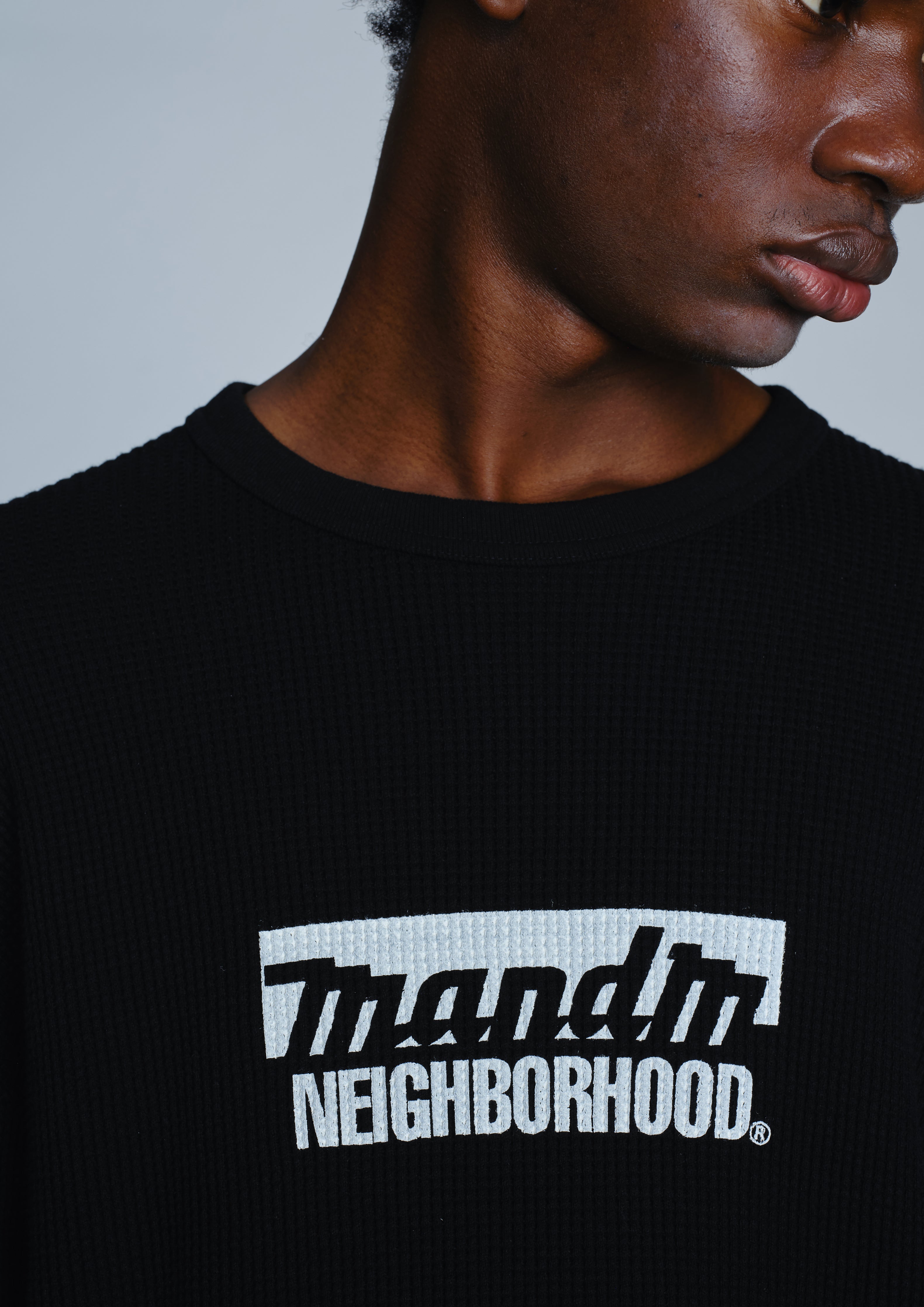 Neighborhood NH X M&M Waffle Crewneck Sweatshirt Schwarz Langarm