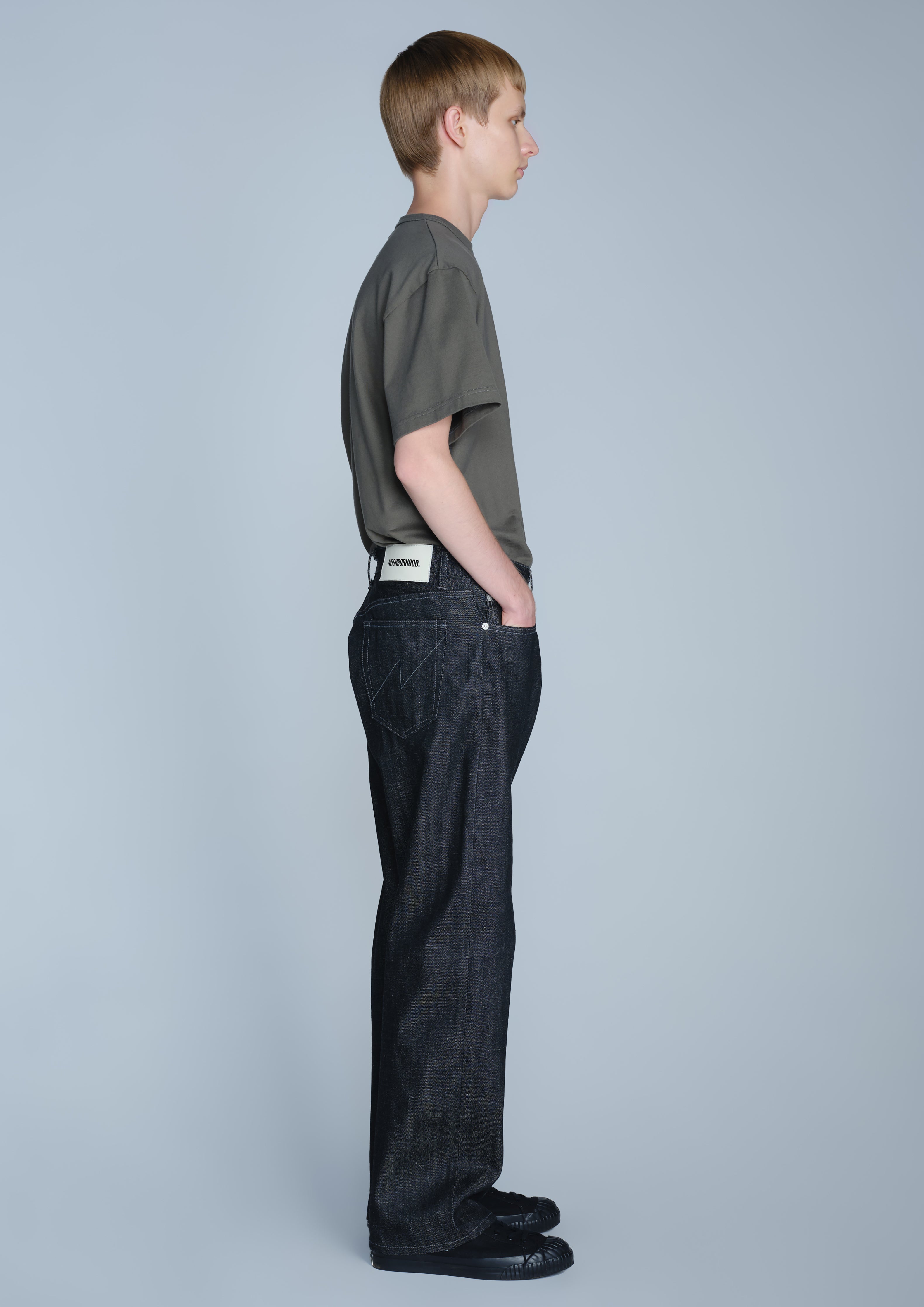 Neighborhood Rigid Denim Full Cut Pants Jeans Schwarz