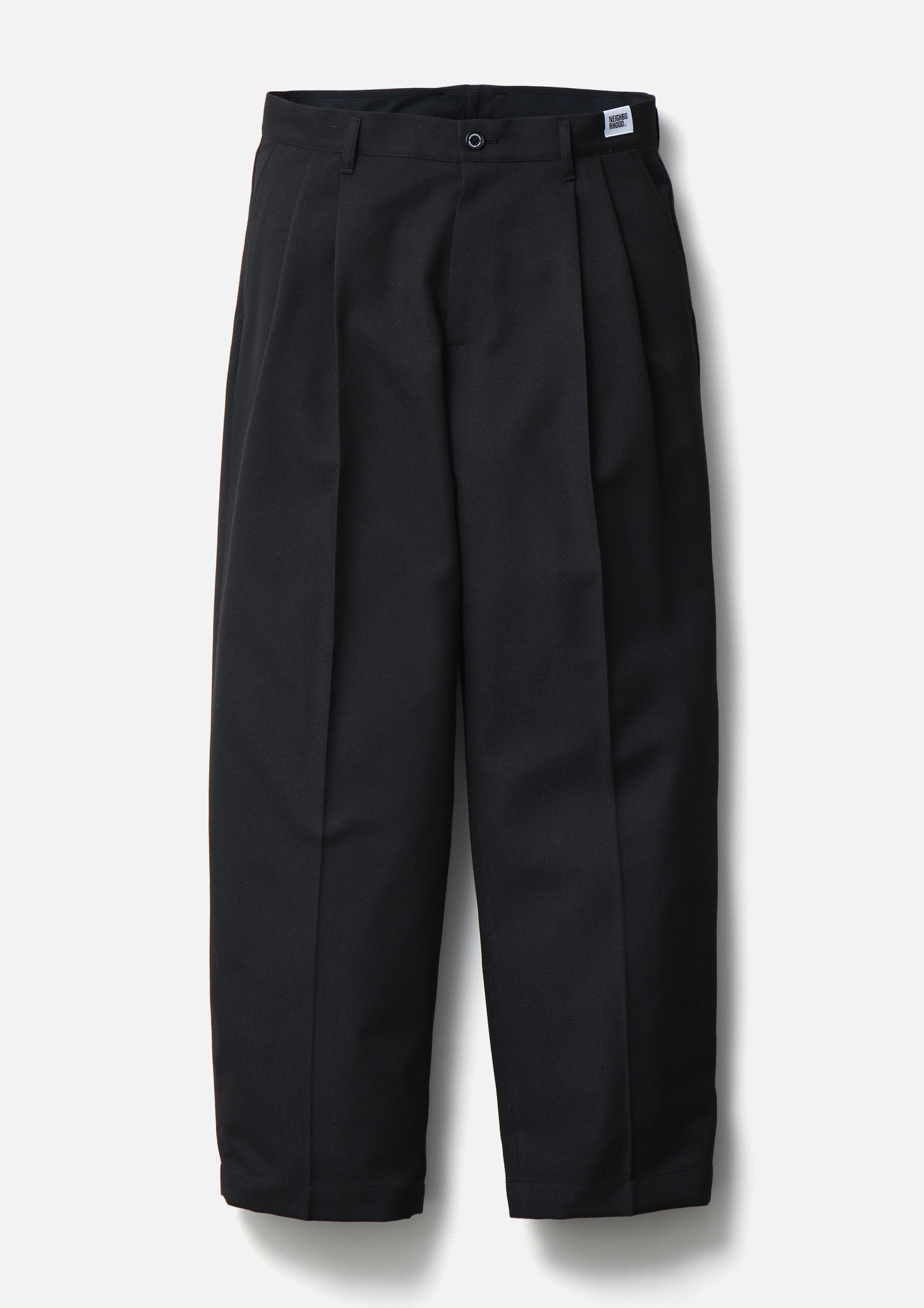 Neighborhood Two Tuck Pants Stoffhose Schwarz Bundfalte