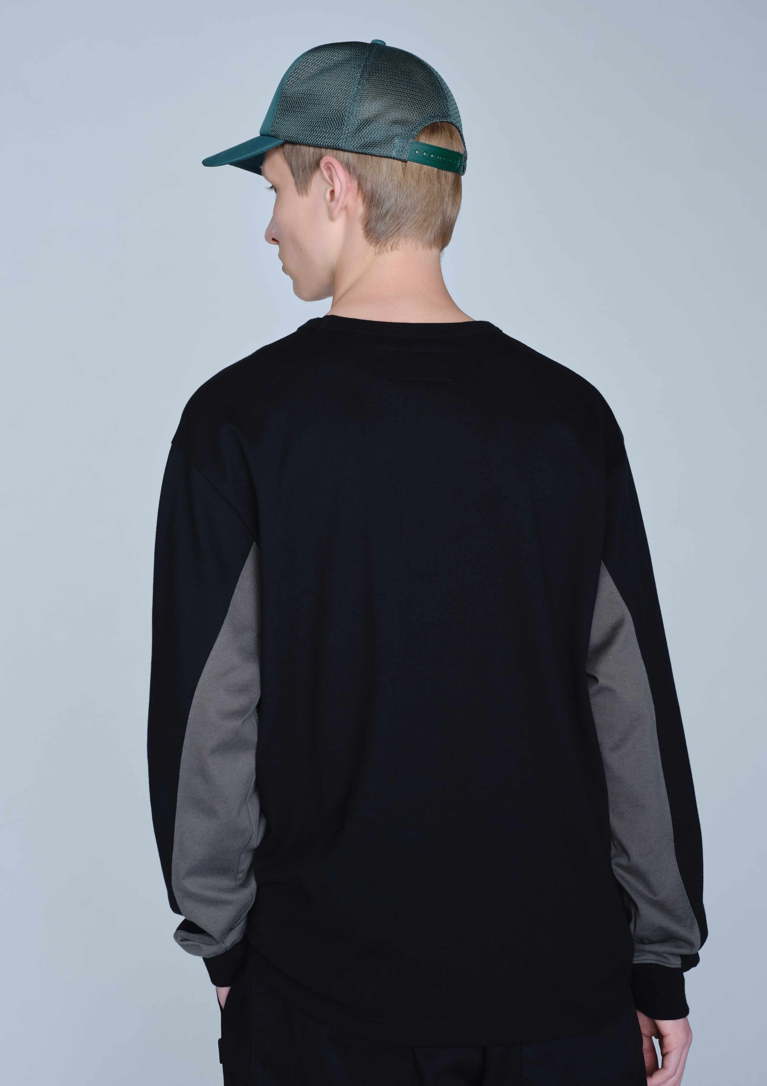Neighborhood Two-Tone Crewneck LS Shirt Schwarz Baumwolle