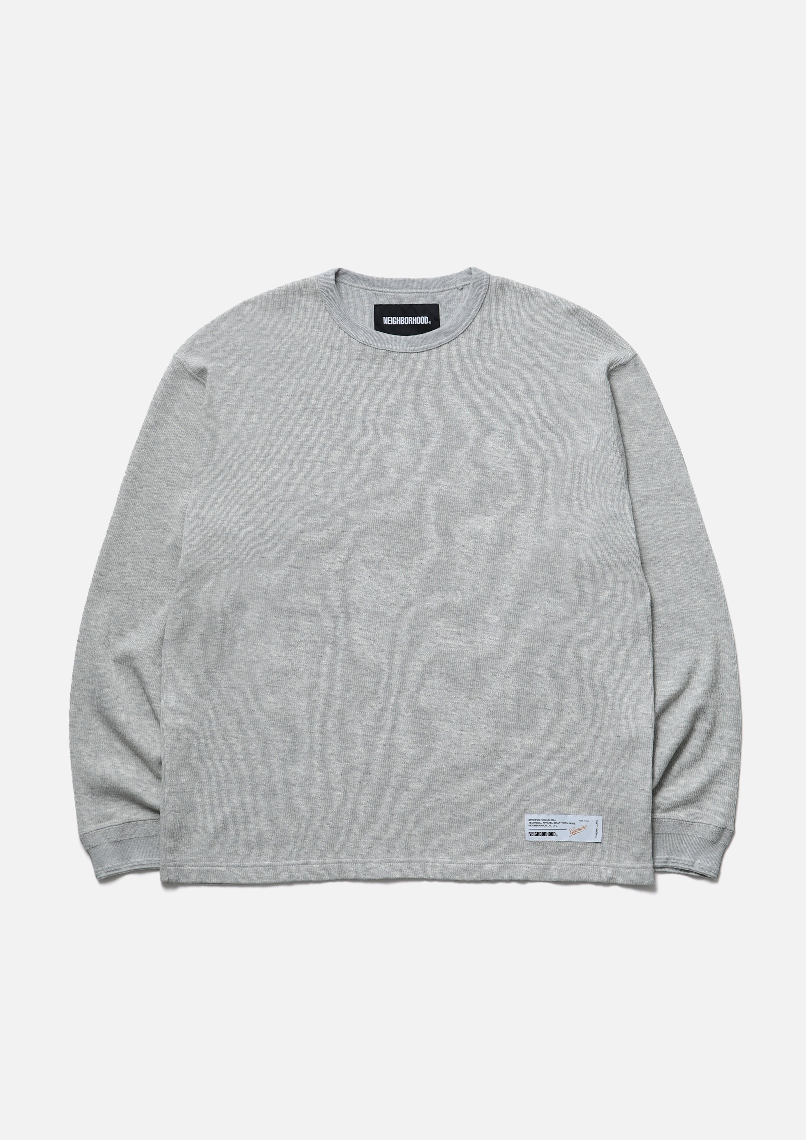 Neighborhood Honeycomb Crewneck LS Longsleeve Schwarz Waffle