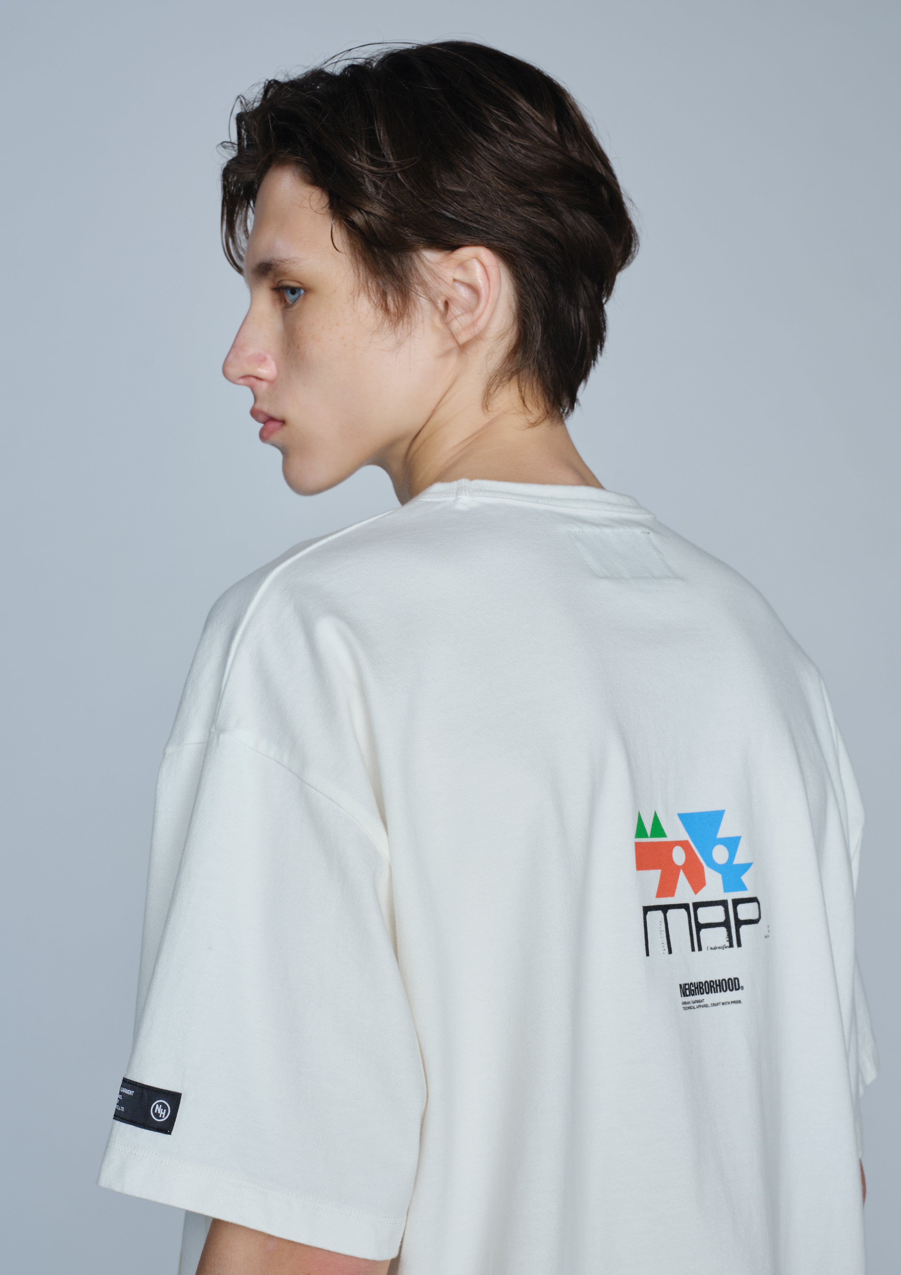 Neighborhood Map Crewneck SS T-Shirt Weiß Baumwolle
